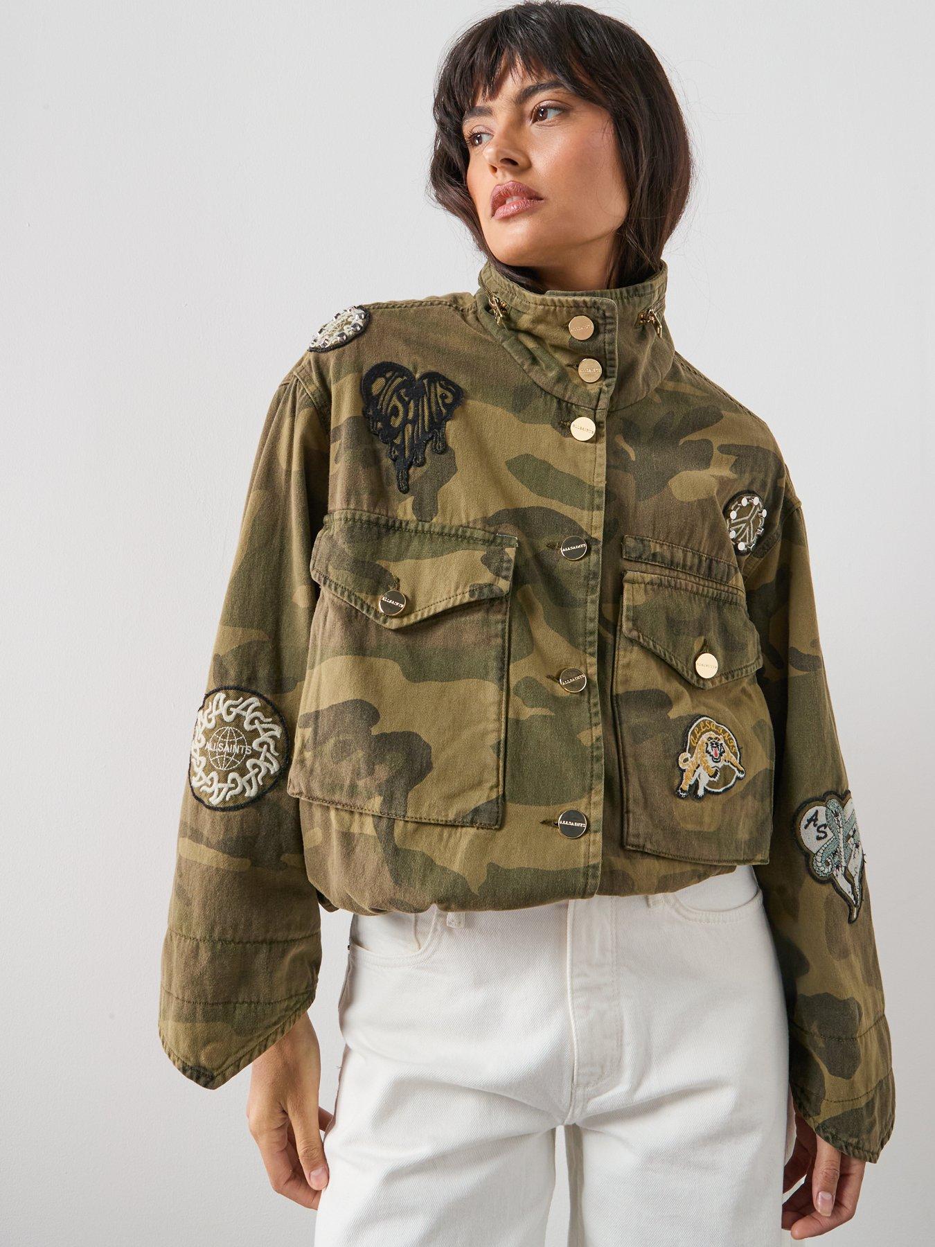 Image 5 of 6 of AllSaints Clay Patch Jacket - Camo Green