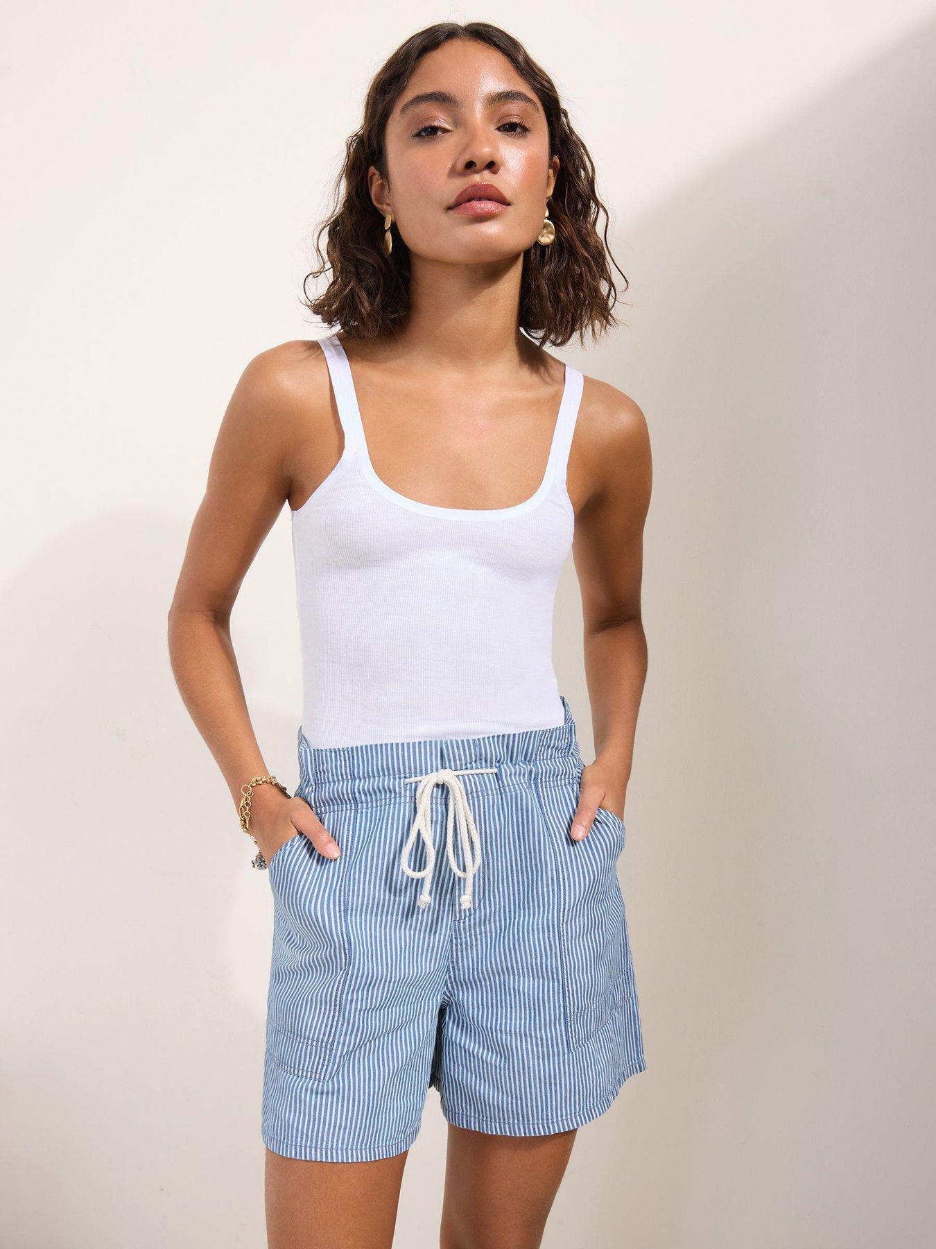 Friends Like These Chambray Cord Tie Short - Blue Stripe