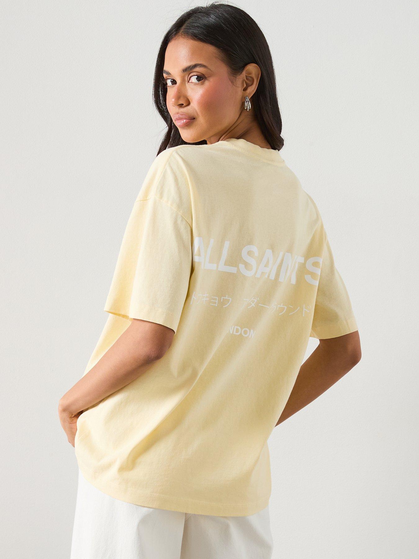 Image 1 of 6 of AllSaints Underground Etta Short Sleeve T-Shirt - Hay Yellow