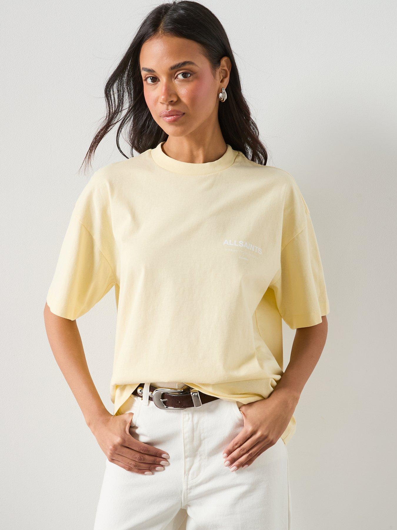 Image 2 of 6 of AllSaints Underground Etta Short Sleeve T-Shirt - Hay Yellow
