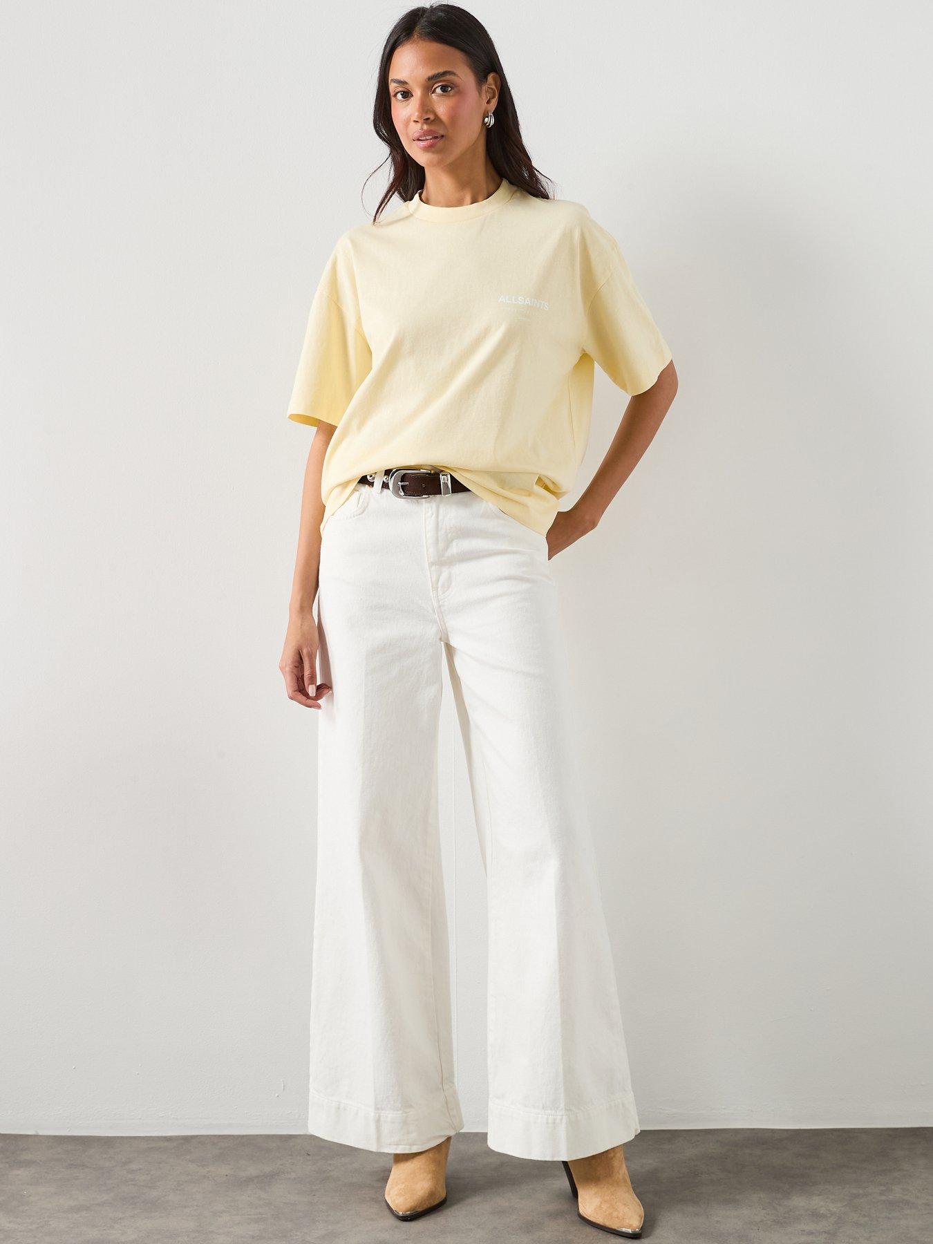 Image 3 of 6 of AllSaints Underground Etta Short Sleeve T-Shirt - Hay Yellow
