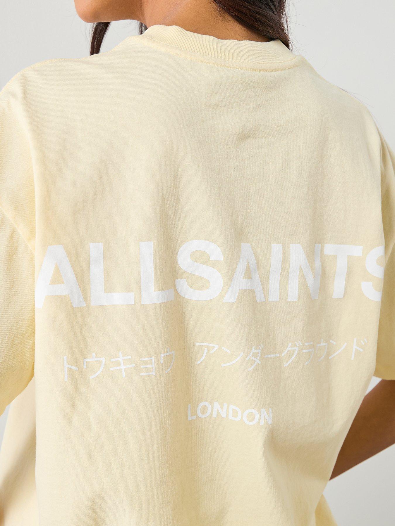 Image 4 of 6 of AllSaints Underground Etta Short Sleeve T-Shirt - Hay Yellow