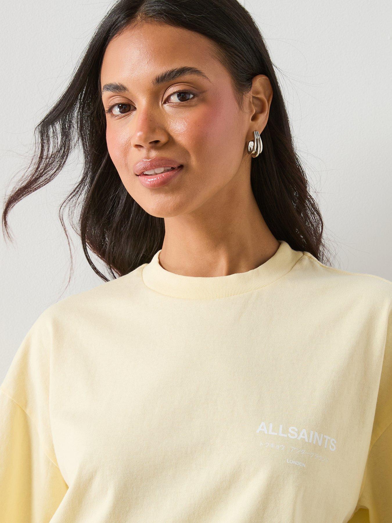 Image 5 of 6 of AllSaints Underground Etta Short Sleeve T-Shirt - Hay Yellow
