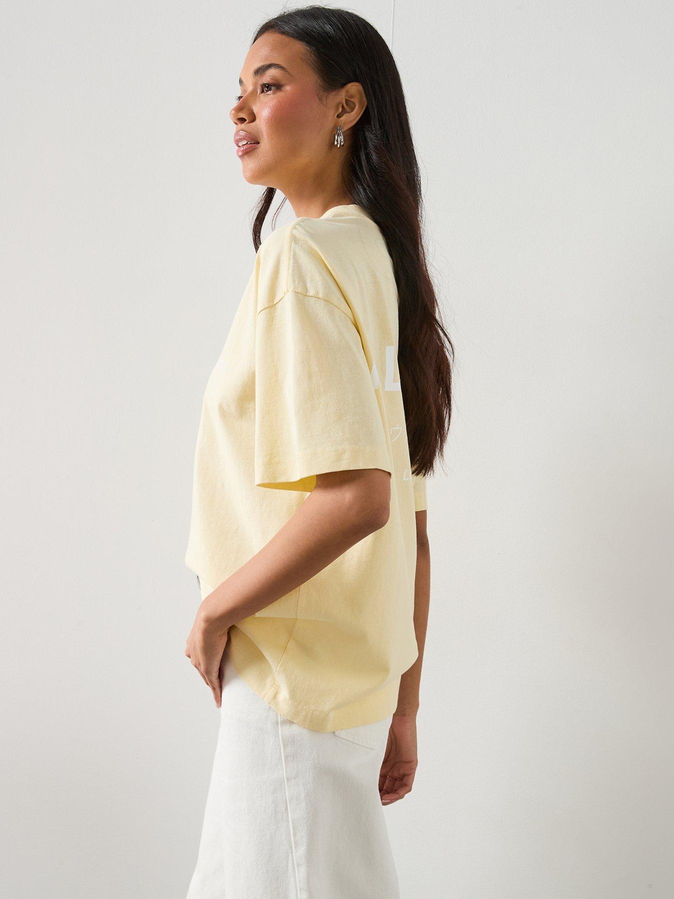 Image 6 of 6 of AllSaints Underground Etta Short Sleeve T-Shirt - Hay Yellow