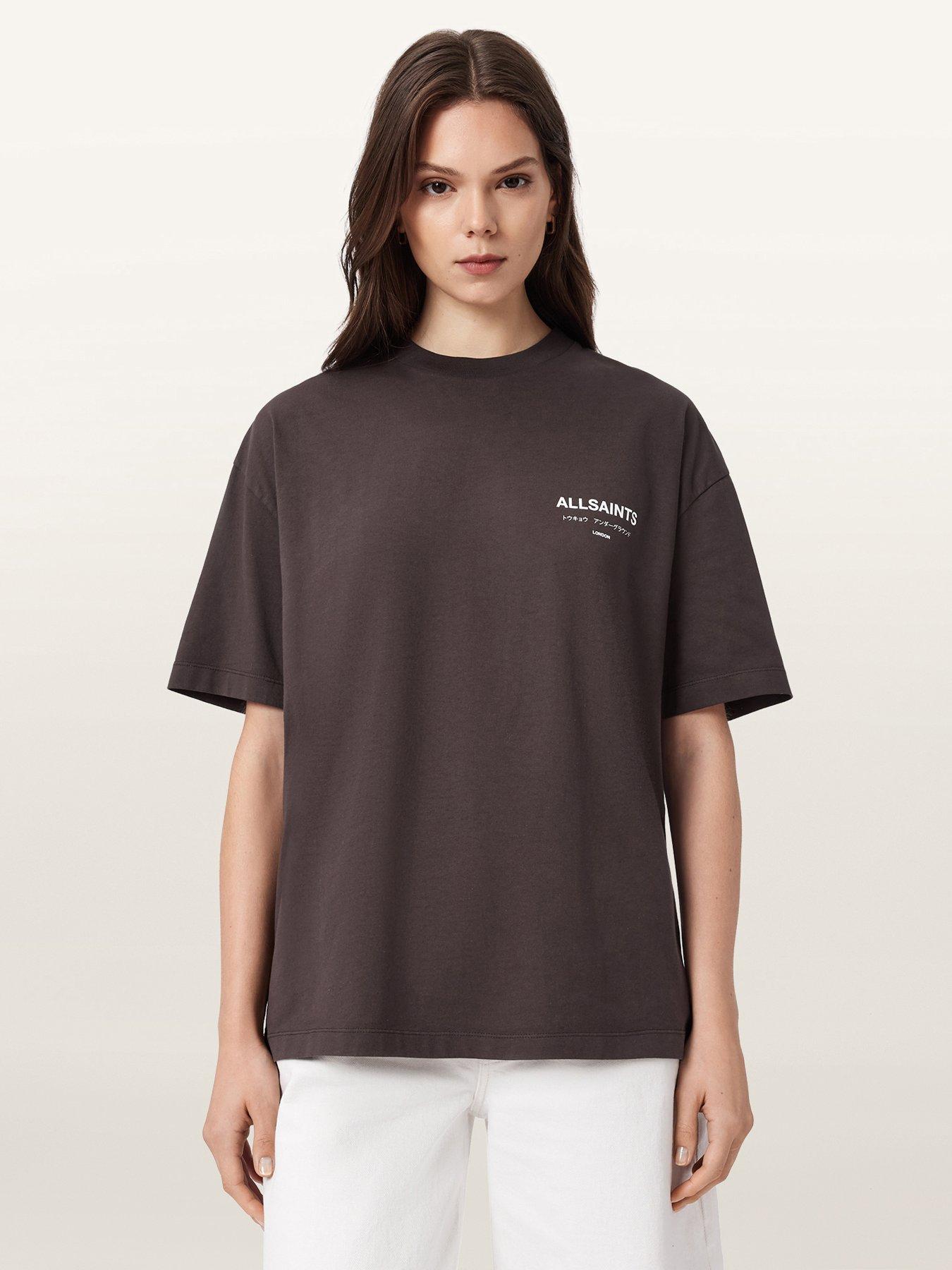 AllSaints Underground Etta T-Shirt, Brown, Size L, Women