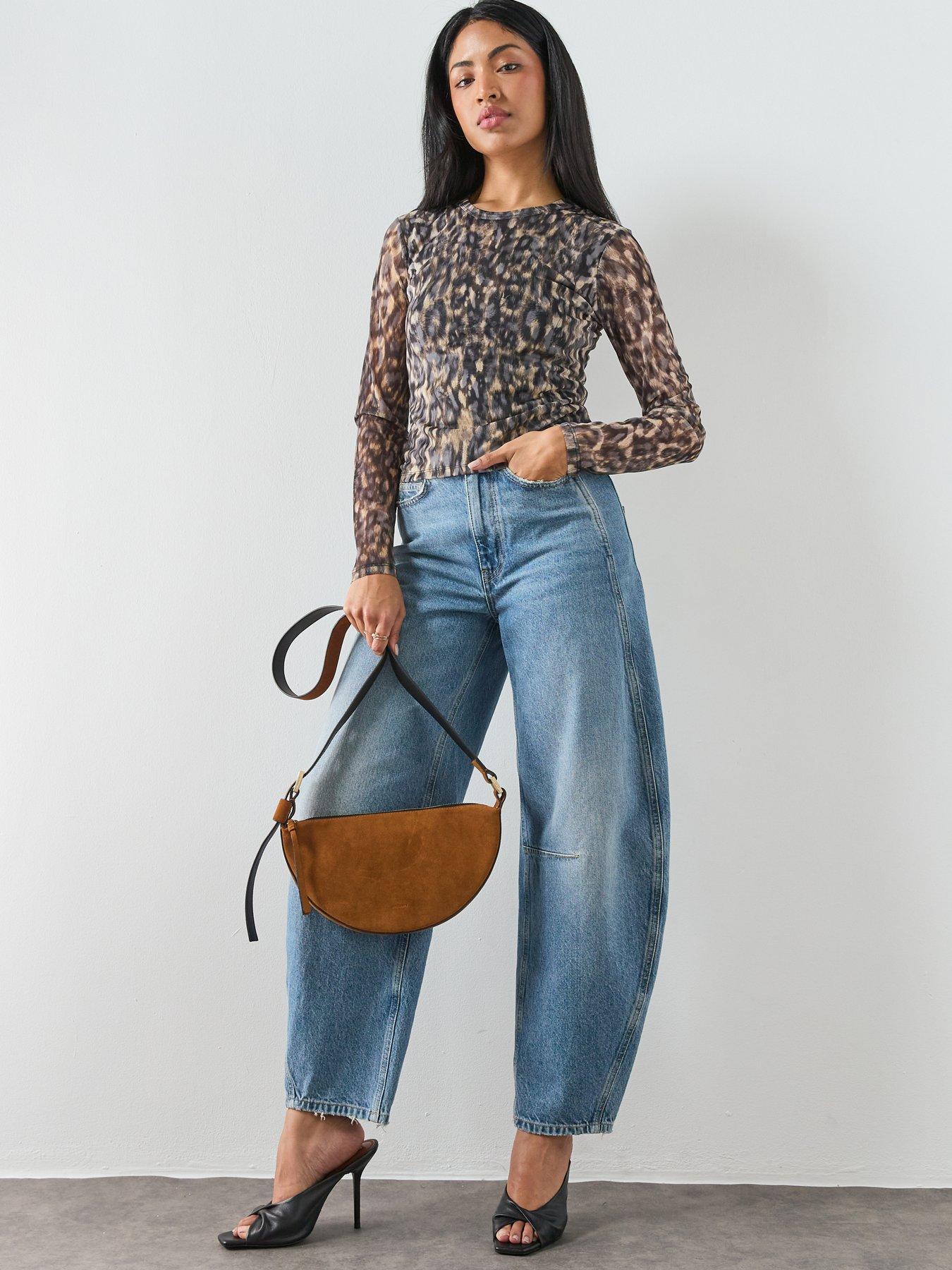 Image 3 of 5 of AllSaints Ellie Mesh Ls Tee - Leppo Brown