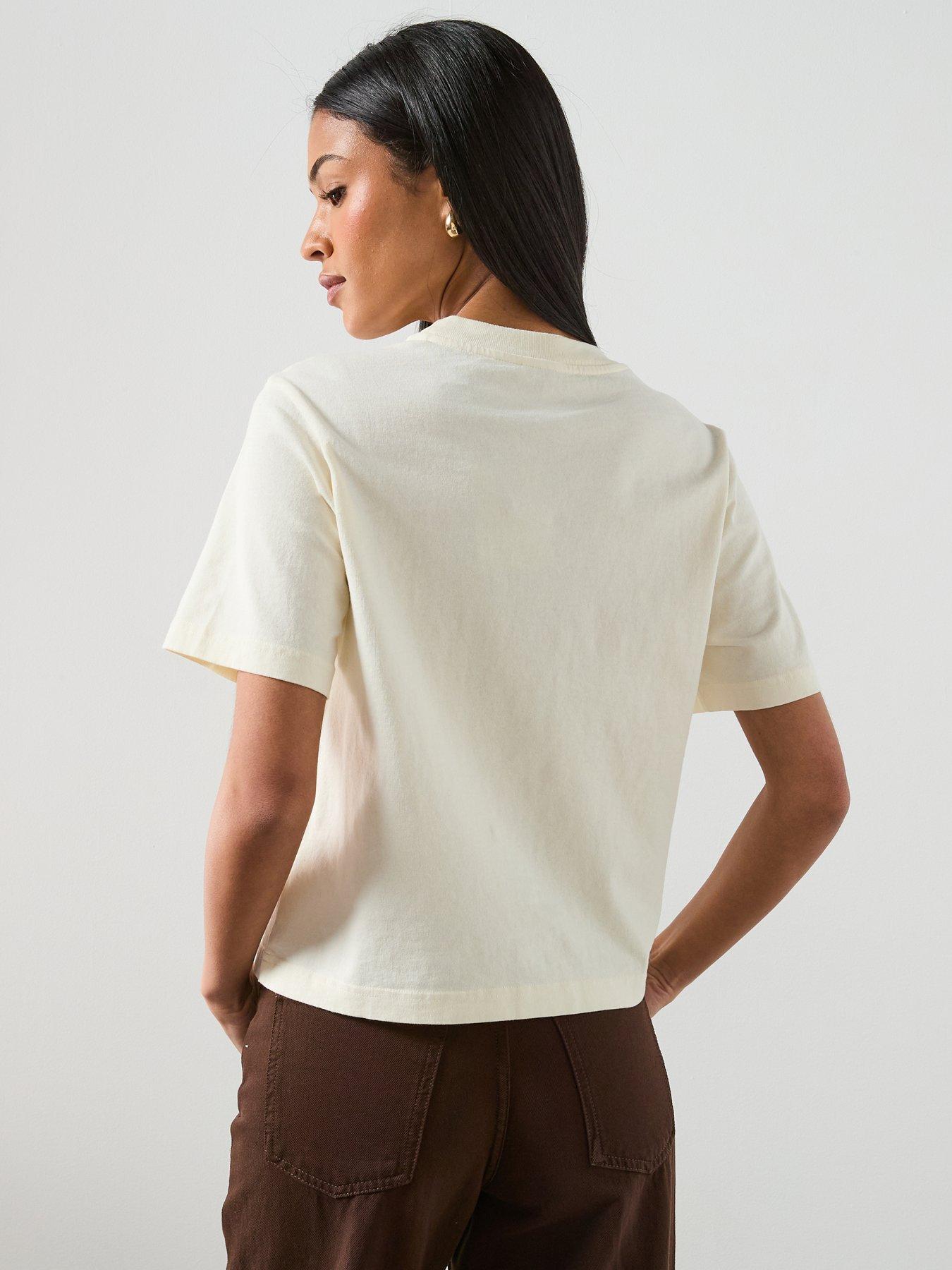 Image 2 of 6 of AllSaints Lisa Embossed Crew Neck T-Shirt - Pebble White