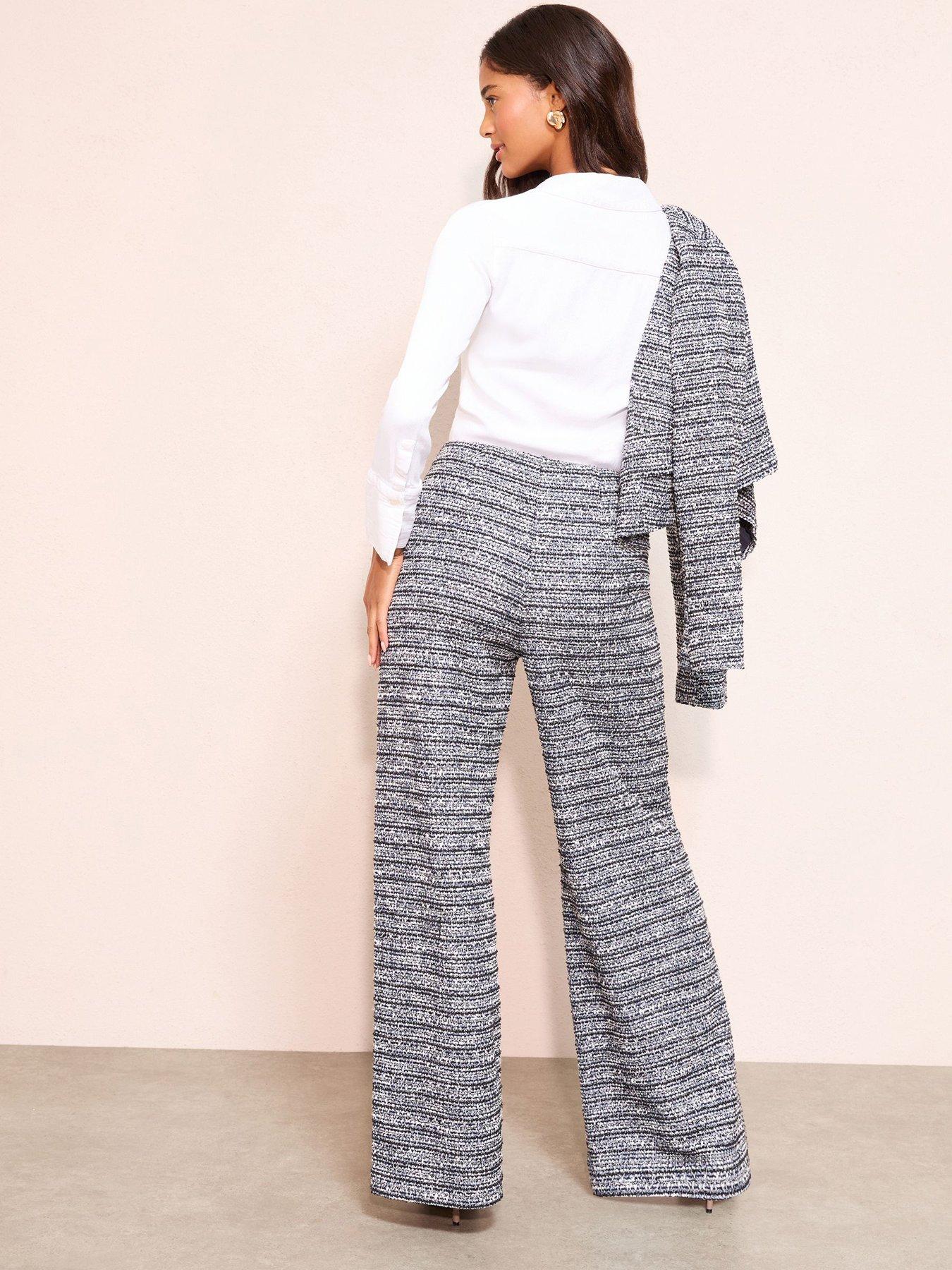 Image 2 of 4 of Friends Like These Boucle Stretch Wide Leg Trouser - Blue