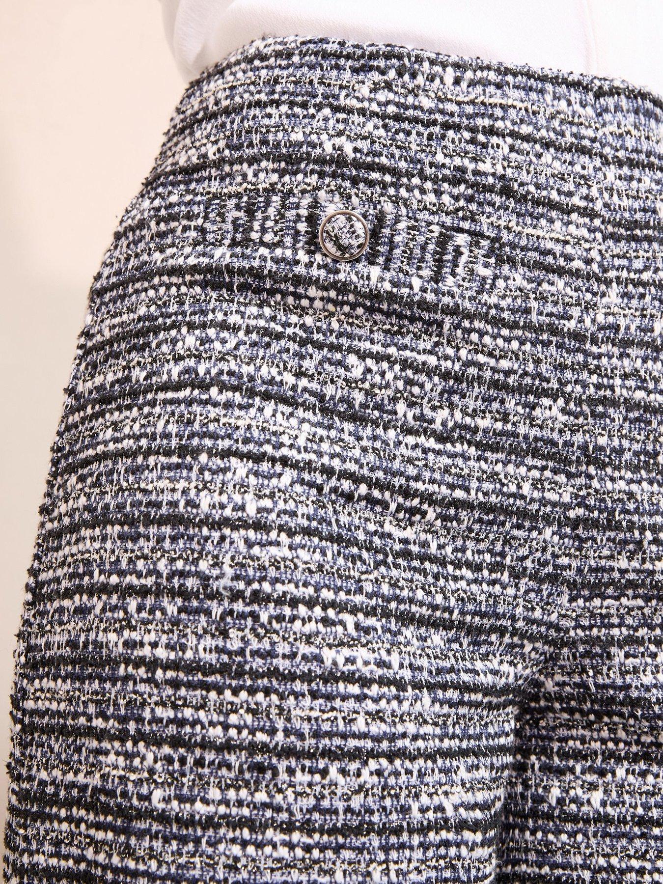 Image 4 of 4 of Friends Like These Boucle Stretch Wide Leg Trouser - Blue