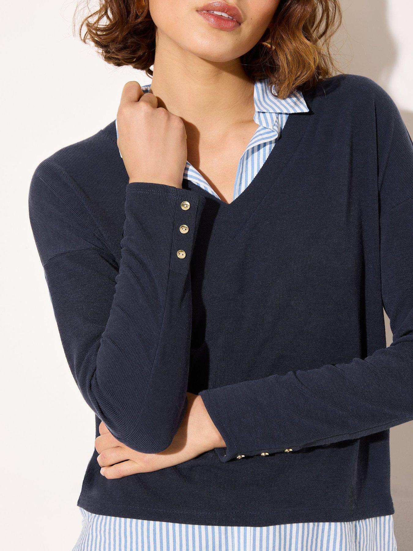 Image 4 of 4 of Friends Like These 2 in1 Jersey Jumper- Navy