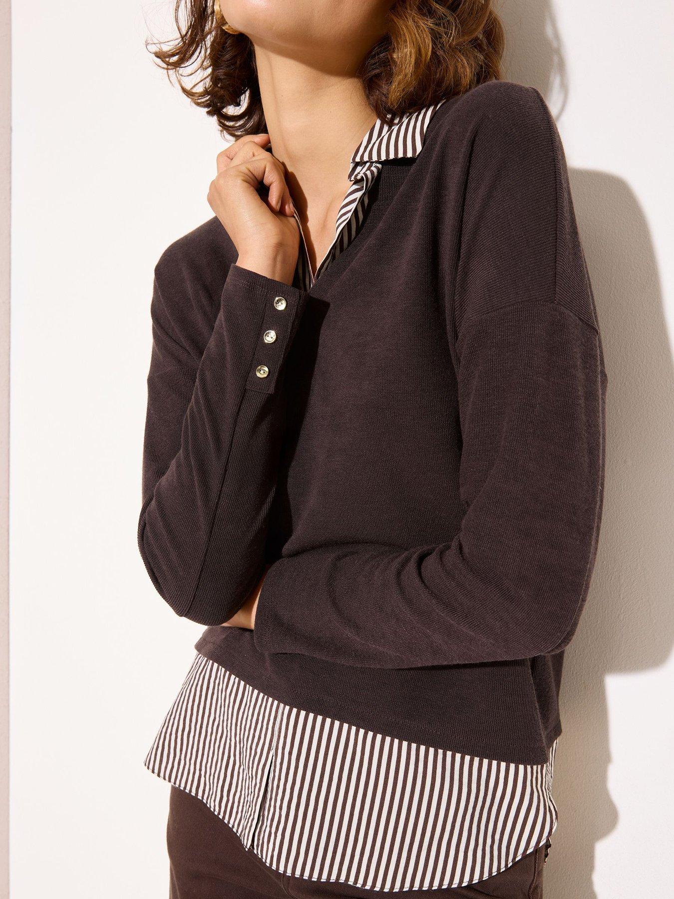 Friends Like These 2 In1 Jersey Jumper - Brown