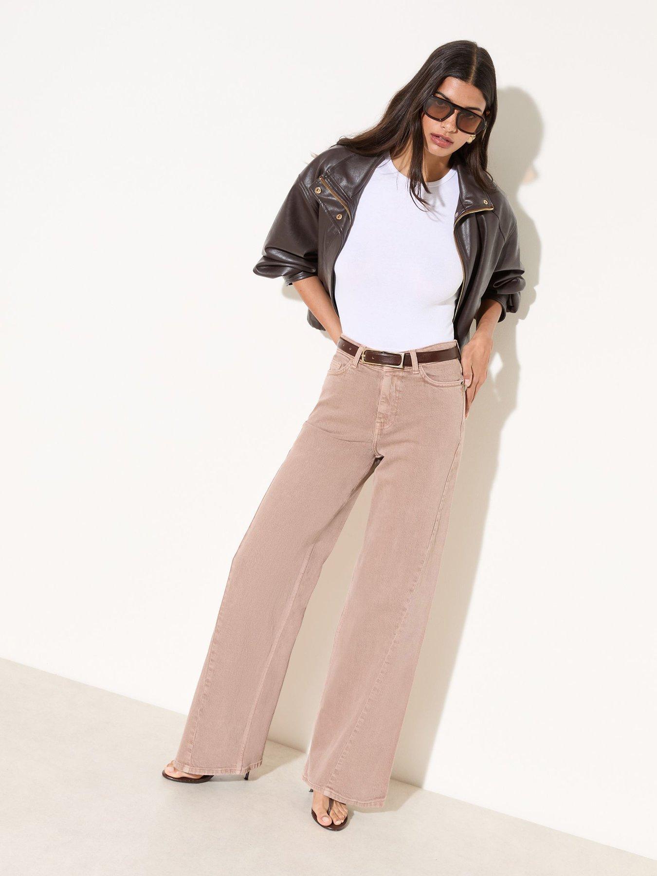 Friends Like These Twisted Seam Relaxed Wide Leg Jeans - Neutral