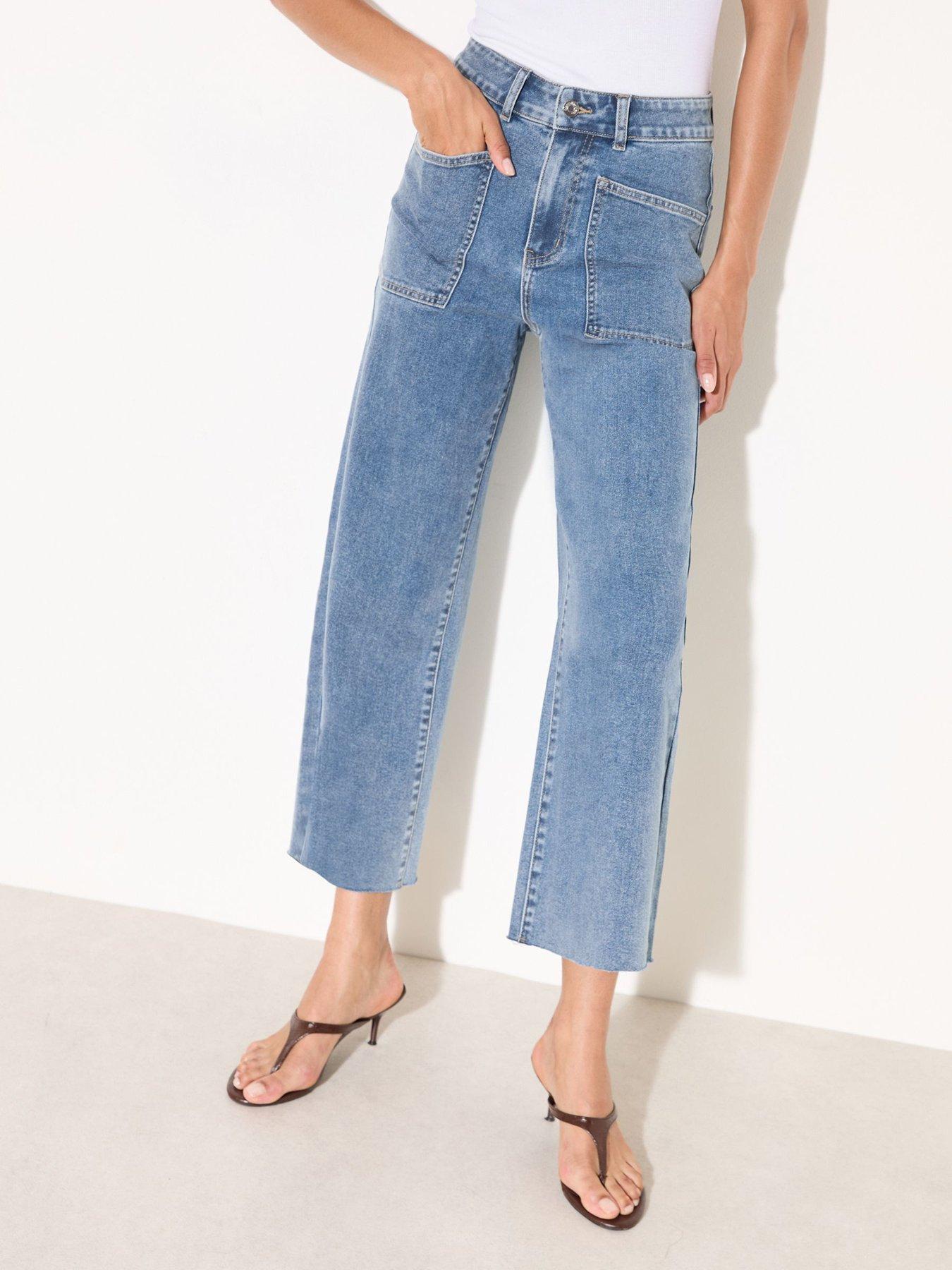 Image 1 of 4 of Friends Like These Wide Leg Crop Jean - Blue