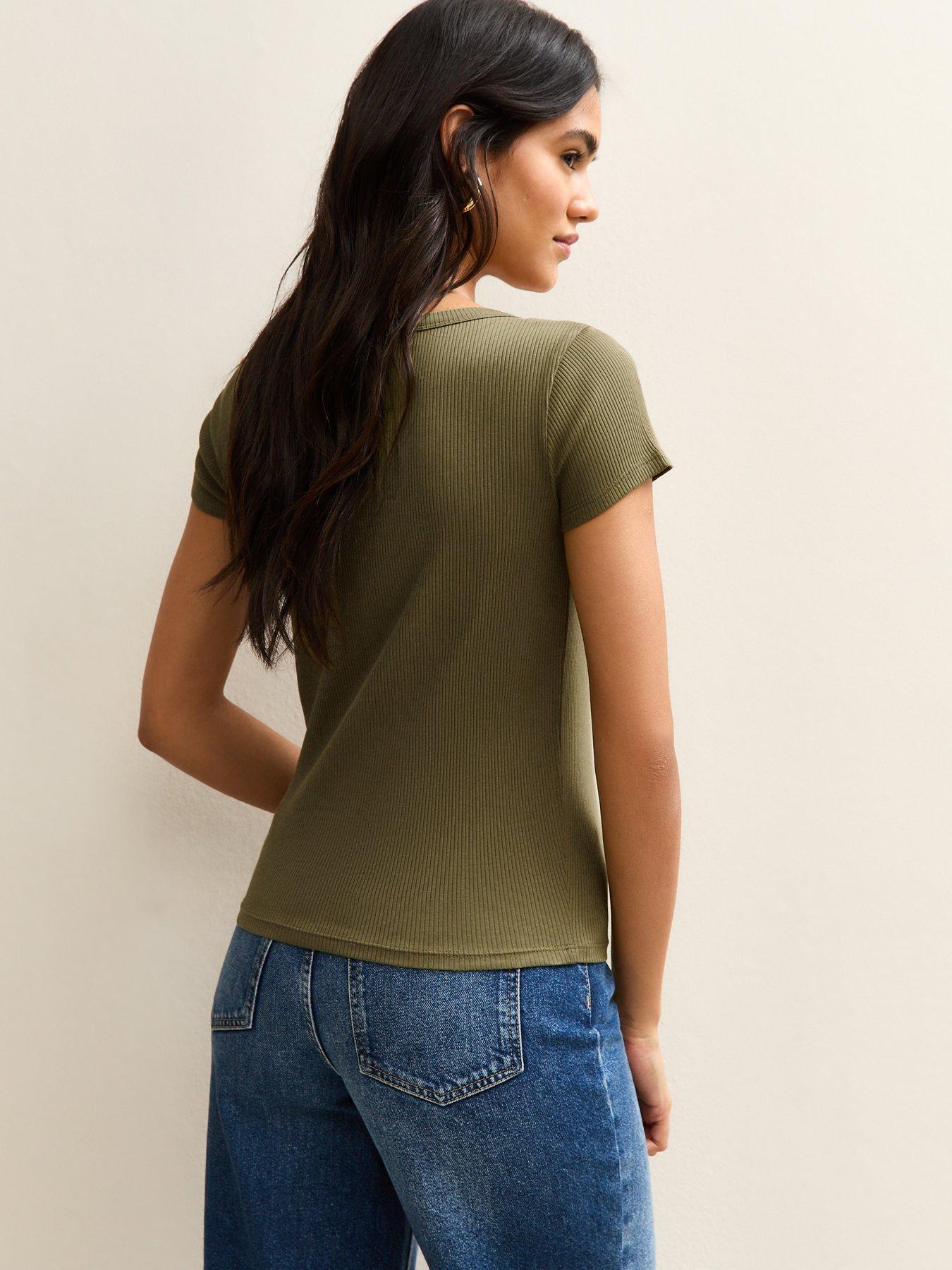 Image 2 of 5 of New Look Square Neck Top - Green