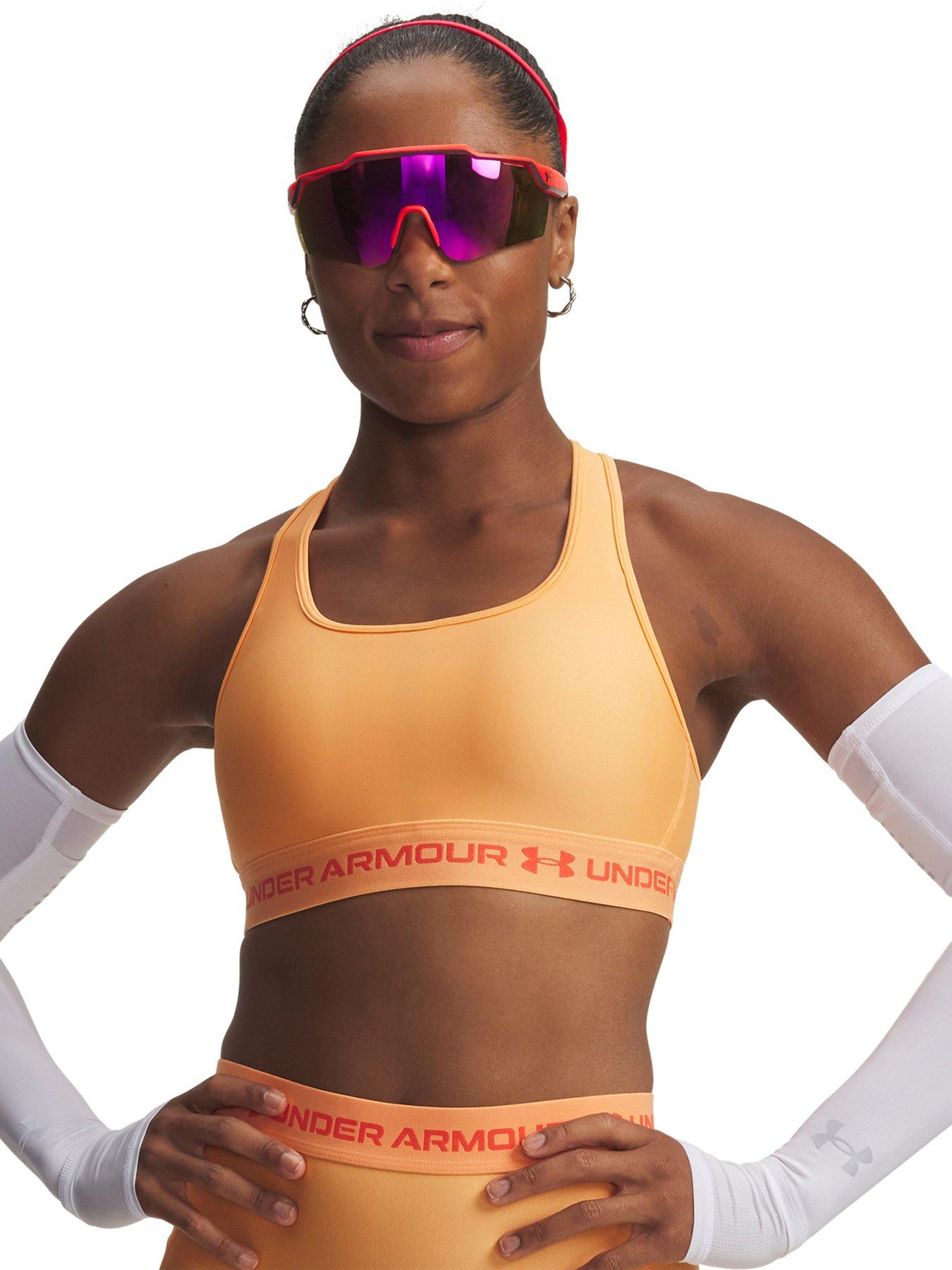 UNDER ARMOUR Womens Training Crossback Mid Bra, Orange, Size Xs, Women