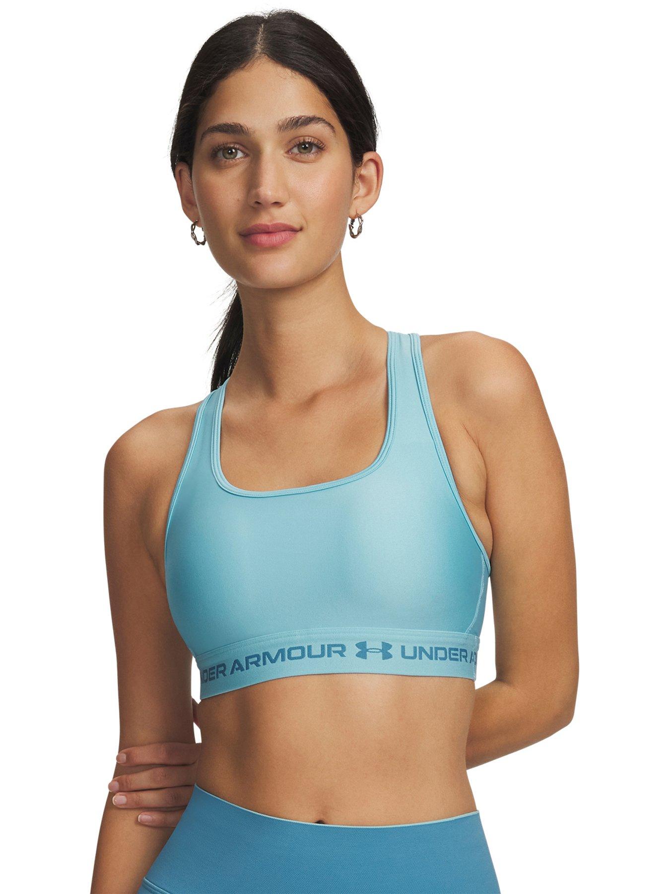 UNDER ARMOUR Womens Training Crossback Mid Bra, Blue, Size Xs, Women