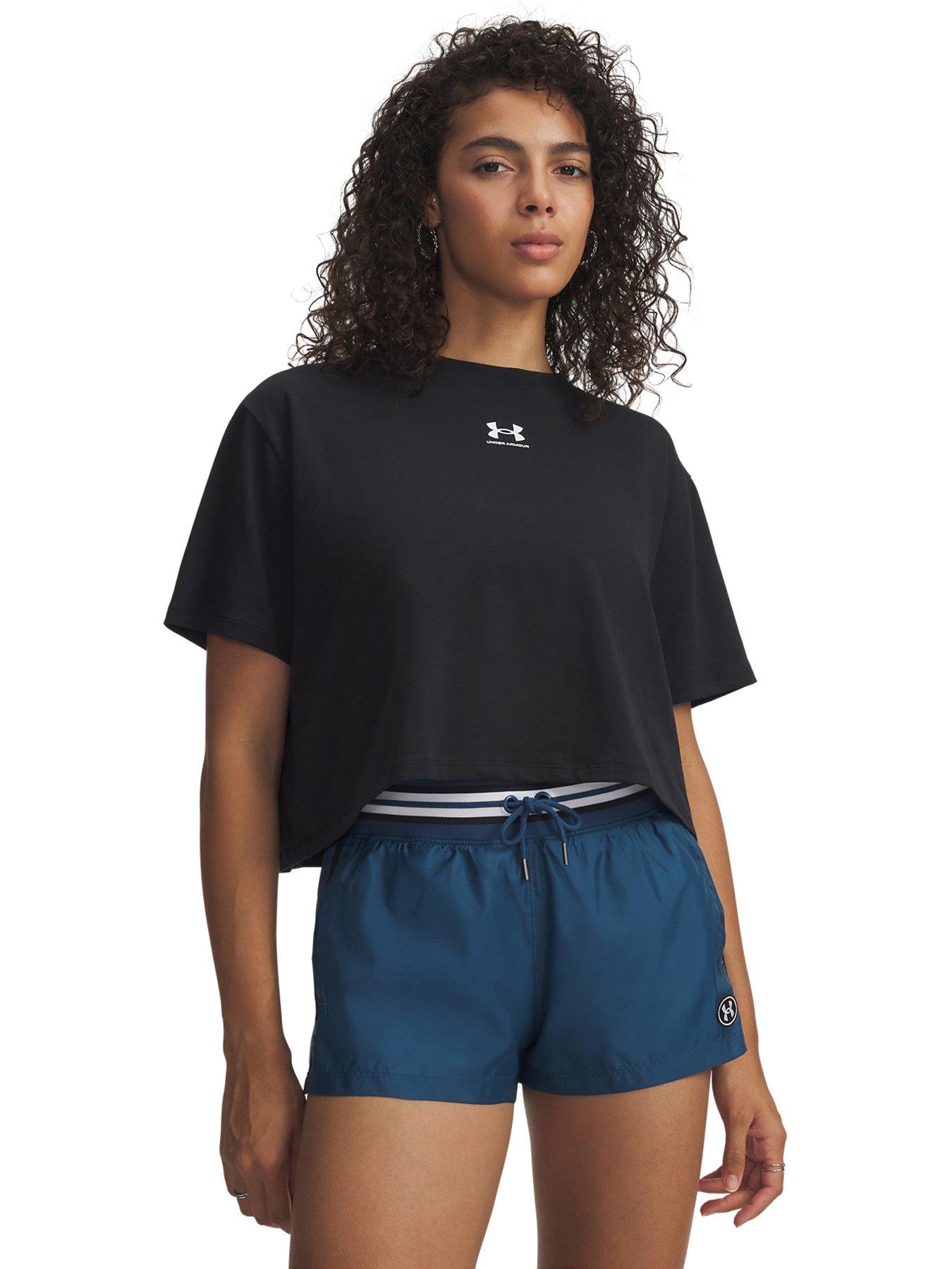 UNDER ARMOUR Womens Rival Knit Short Sleeve T-shirt - Black