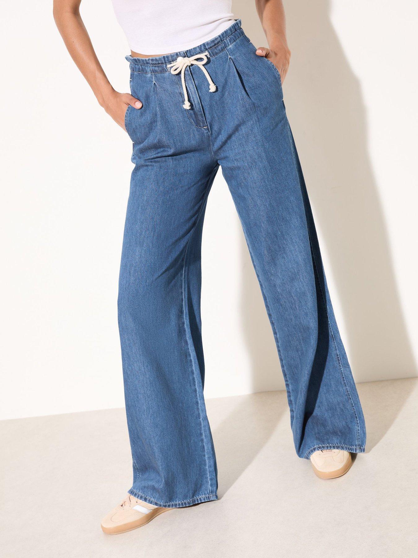 Friends Like These Elasticated Wide Leg Trouser - Blue