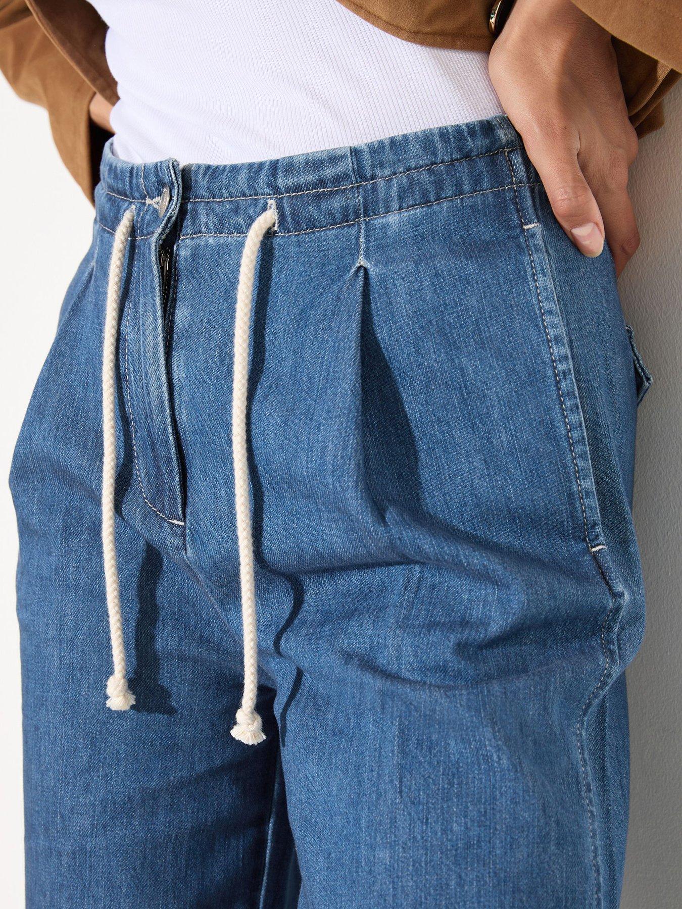 Image 5 of 5 of Friends Like These Elasticated Wide Leg Trouser - Blue