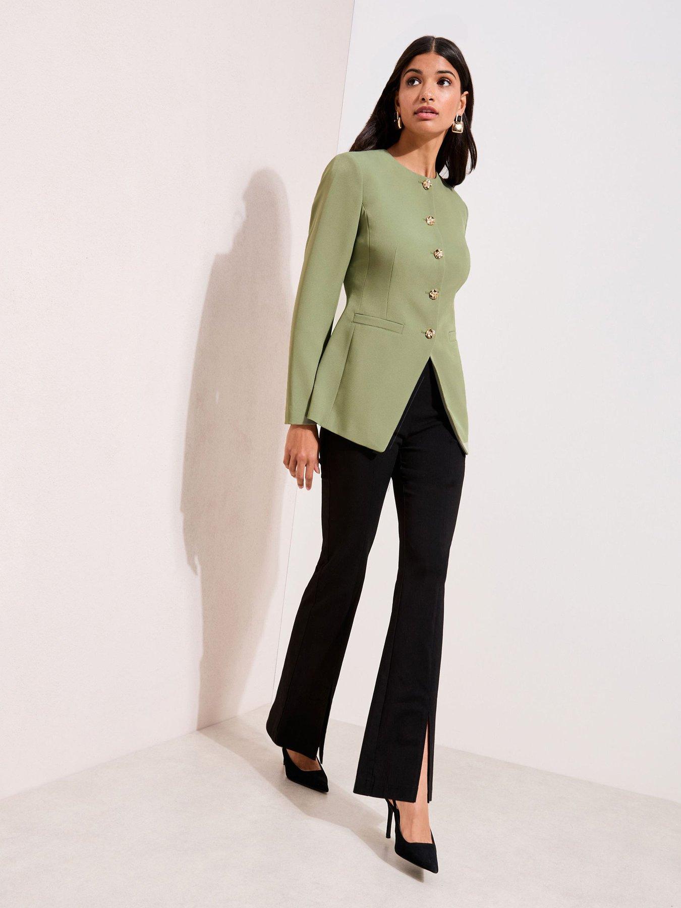 Image 3 of 5 of Friends Like These Collarless Blazer - Green