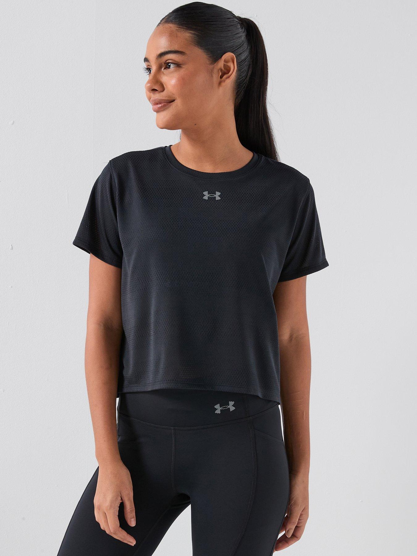 Image 1 of 5 of UNDER ARMOUR Womens Running Launch Short Sleeve T-Shirt - Black