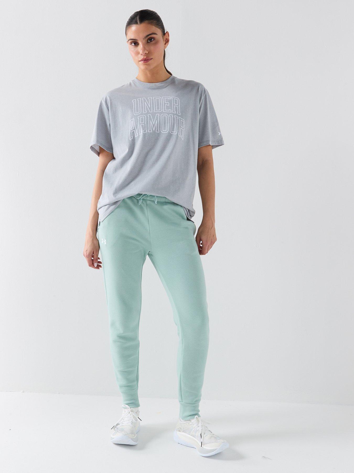 Image 3 of 5 of UNDER ARMOUR Womens Rival Knit Oversized Short Sleeve T-Shirt - Grey