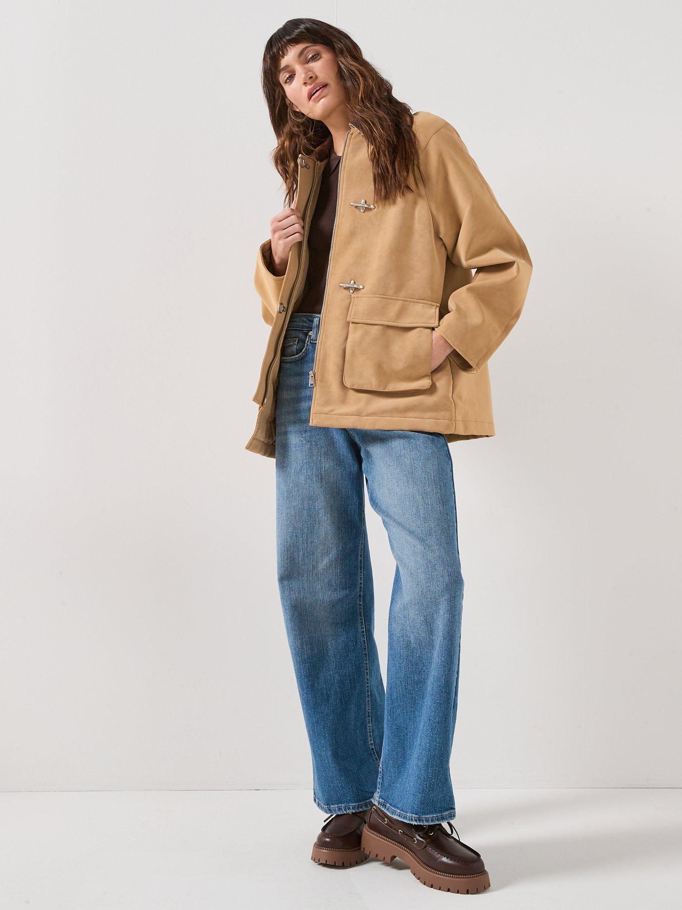 Image 3 of 6 of Only Faux Suede Jacket - Brown