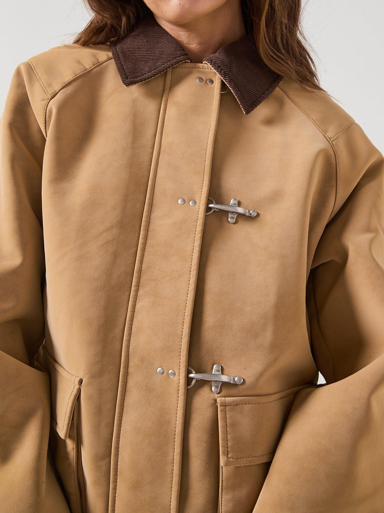 Image 5 of 6 of Only Faux Suede Jacket - Brown