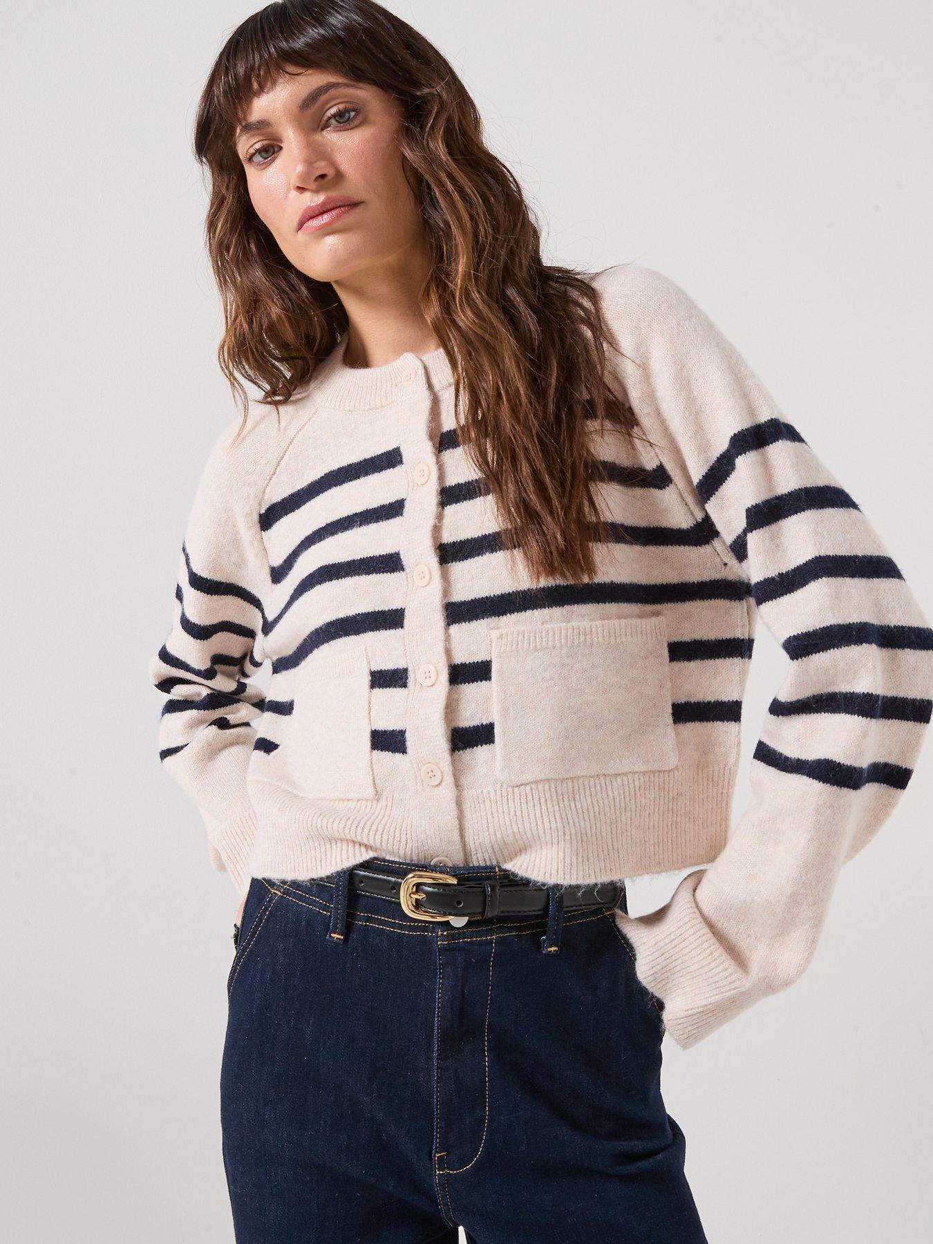 JDY: Long Sleeve Cropped Cardigan - White