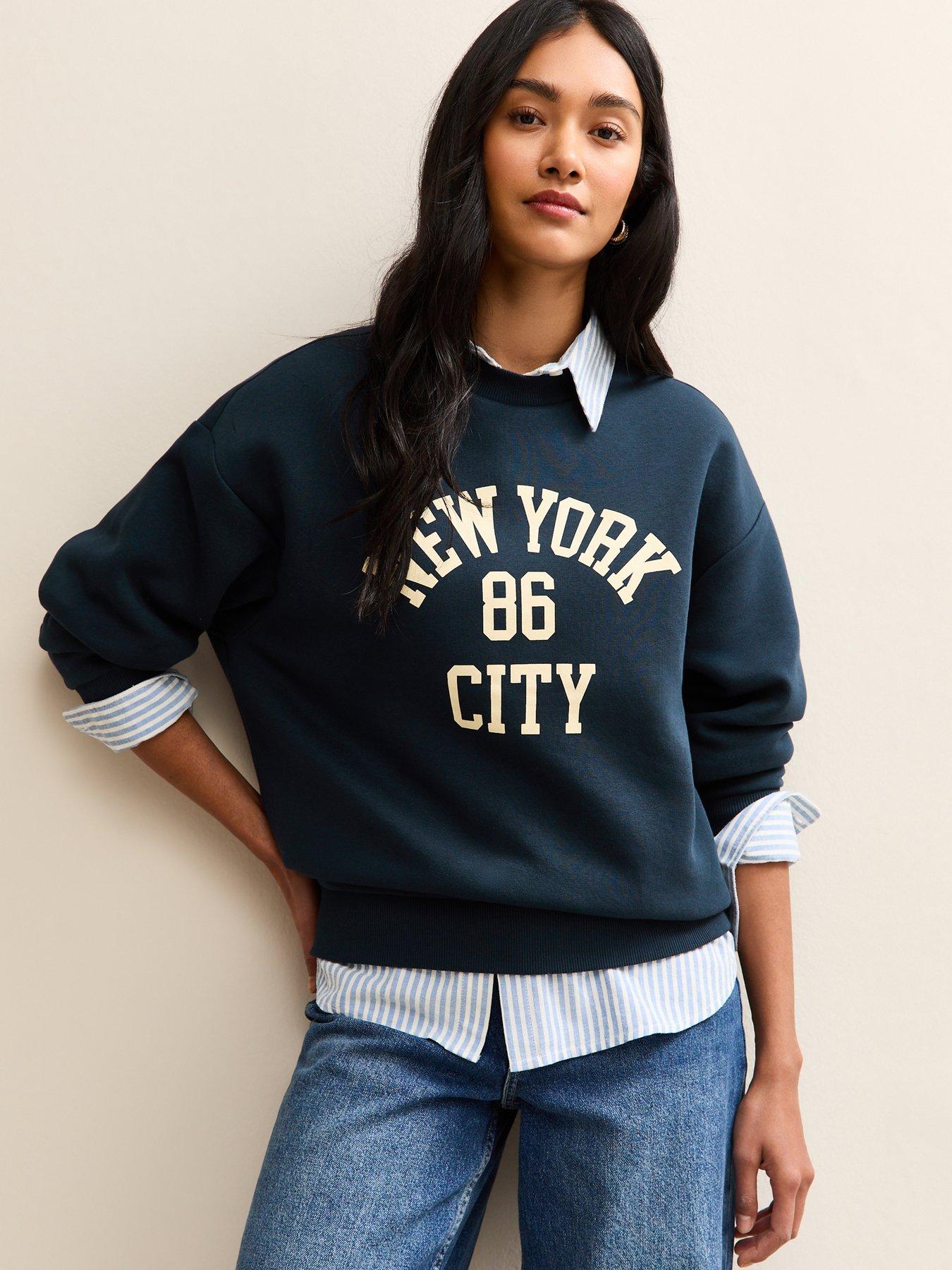 New Look Navy New York Logo Crew Neck Sweatshirt