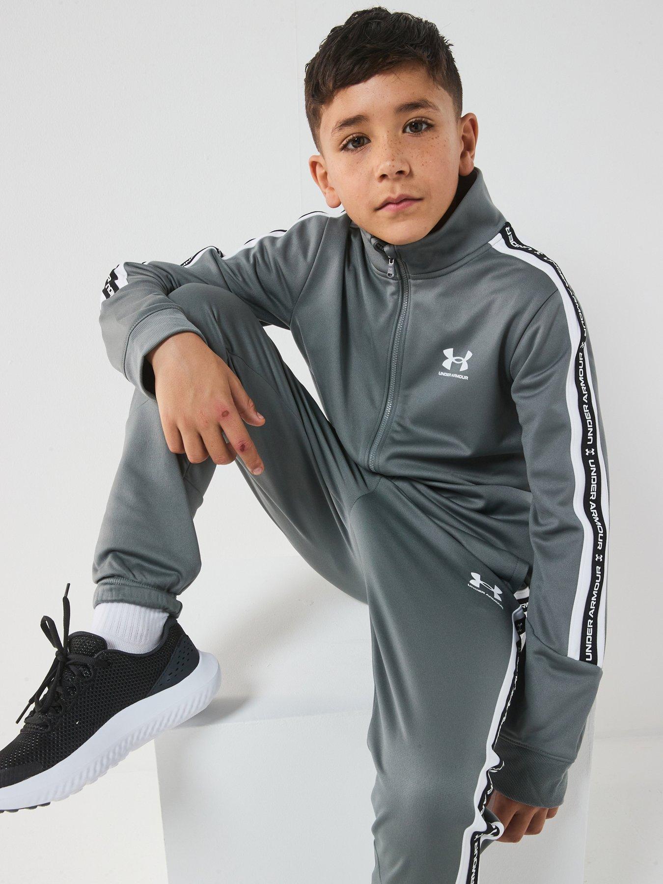 Image 4 of 7 of UNDER ARMOUR Junior Boys Training Icon Knit Tracksuit - Green