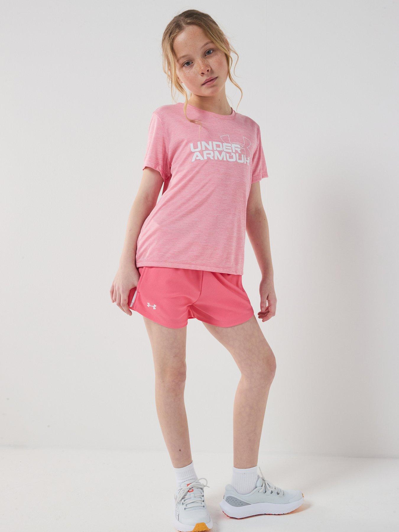 Under Armour Junior Girls Training Tech Play Up Short - Pink