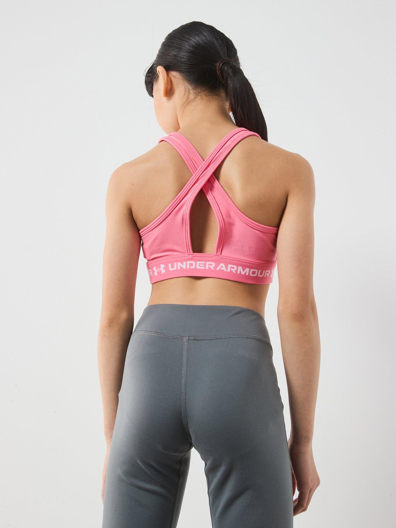 Image 2 of 7 of UNDER ARMOUR Junior Girls Training Crossback Mid Bra - Pink