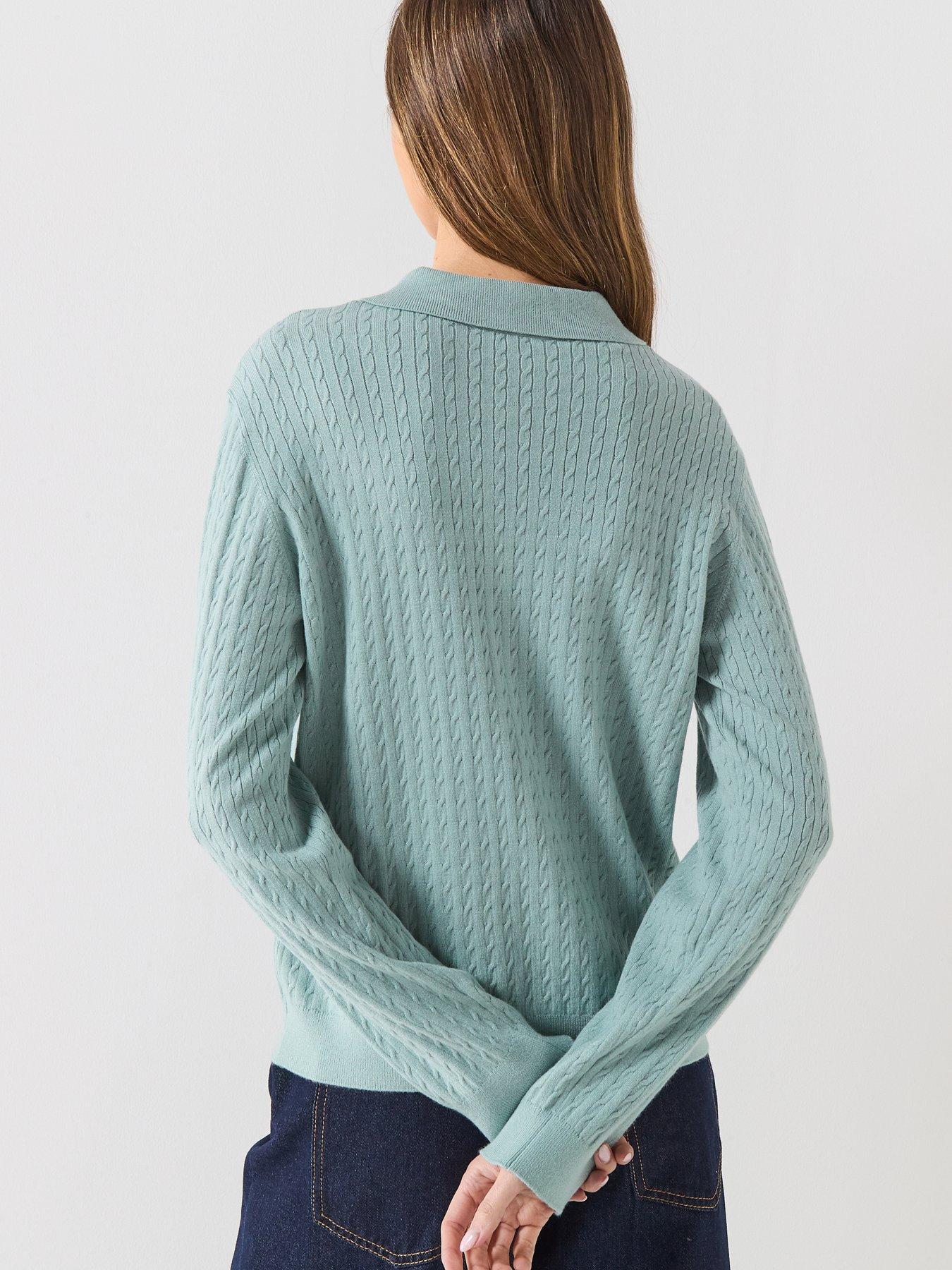 AWARE Awvina Long Sleeve Knit Polo - Blue | Very