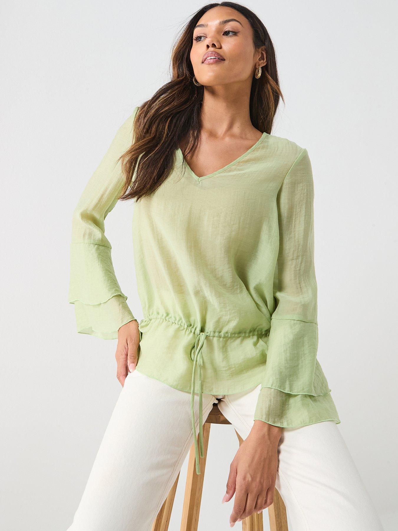 AWARE Valora V Neck Long Sleeve Top - Green