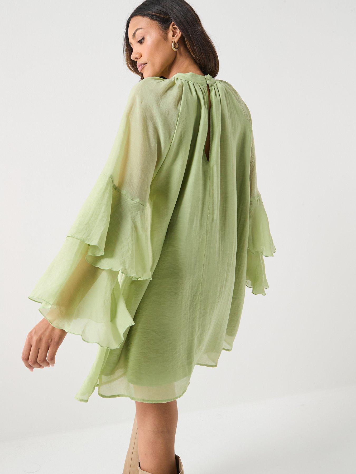 Image 2 of 6 of AWARE Valora Long Sleeve High Neck Short Dress - Green