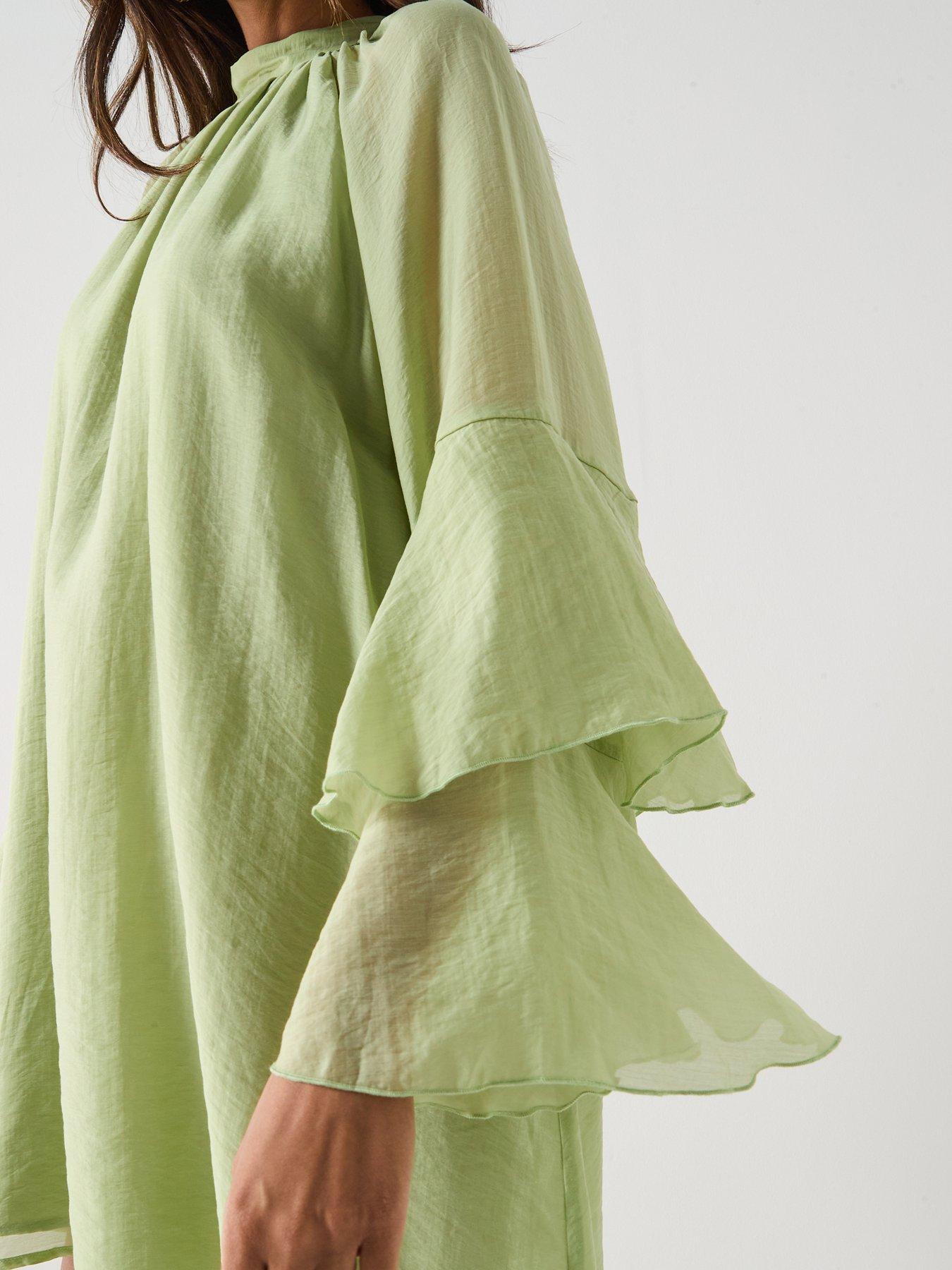 Image 6 of 6 of AWARE Valora Long Sleeve High Neck Short Dress - Green