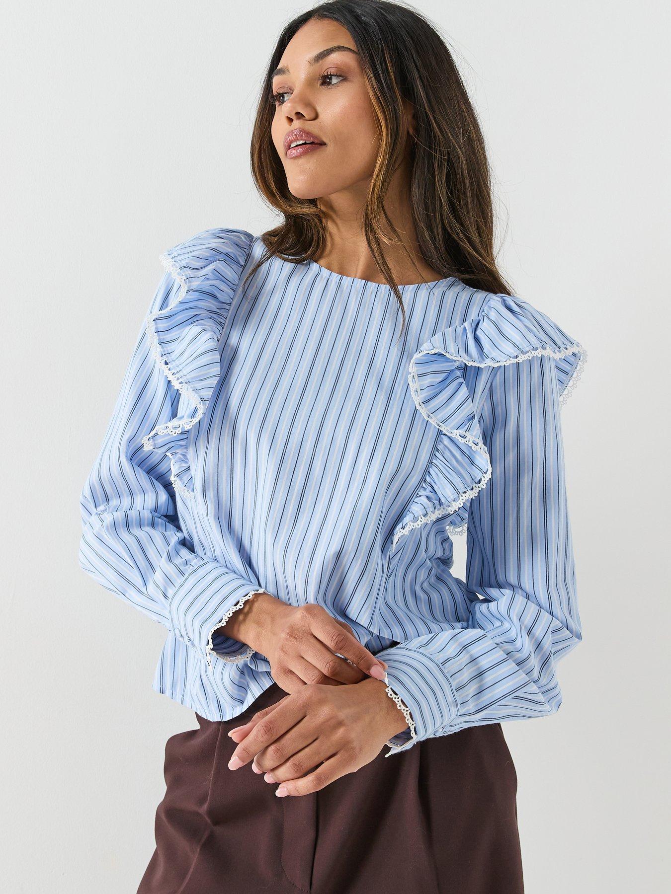 Image 1 of 5 of Vero Moda Vmfanni Ls Tape Top Wvn
