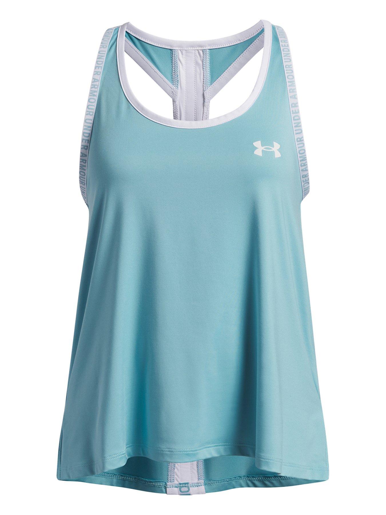UNDER ARMOUR Junior Girls Training Tech Knockout Tank, Blue, Size S=7-8 Years