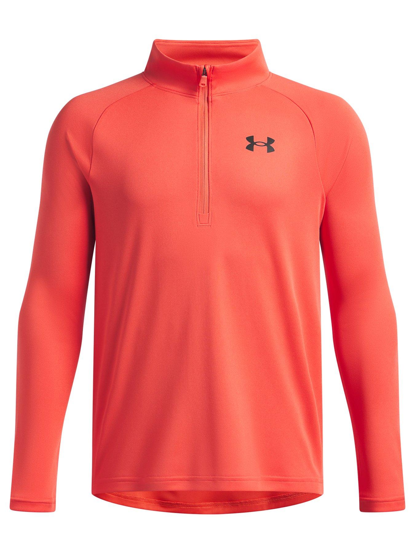 UNDER ARMOUR Junior Boys Training Tech 1/2 Zip Top - Venom Red