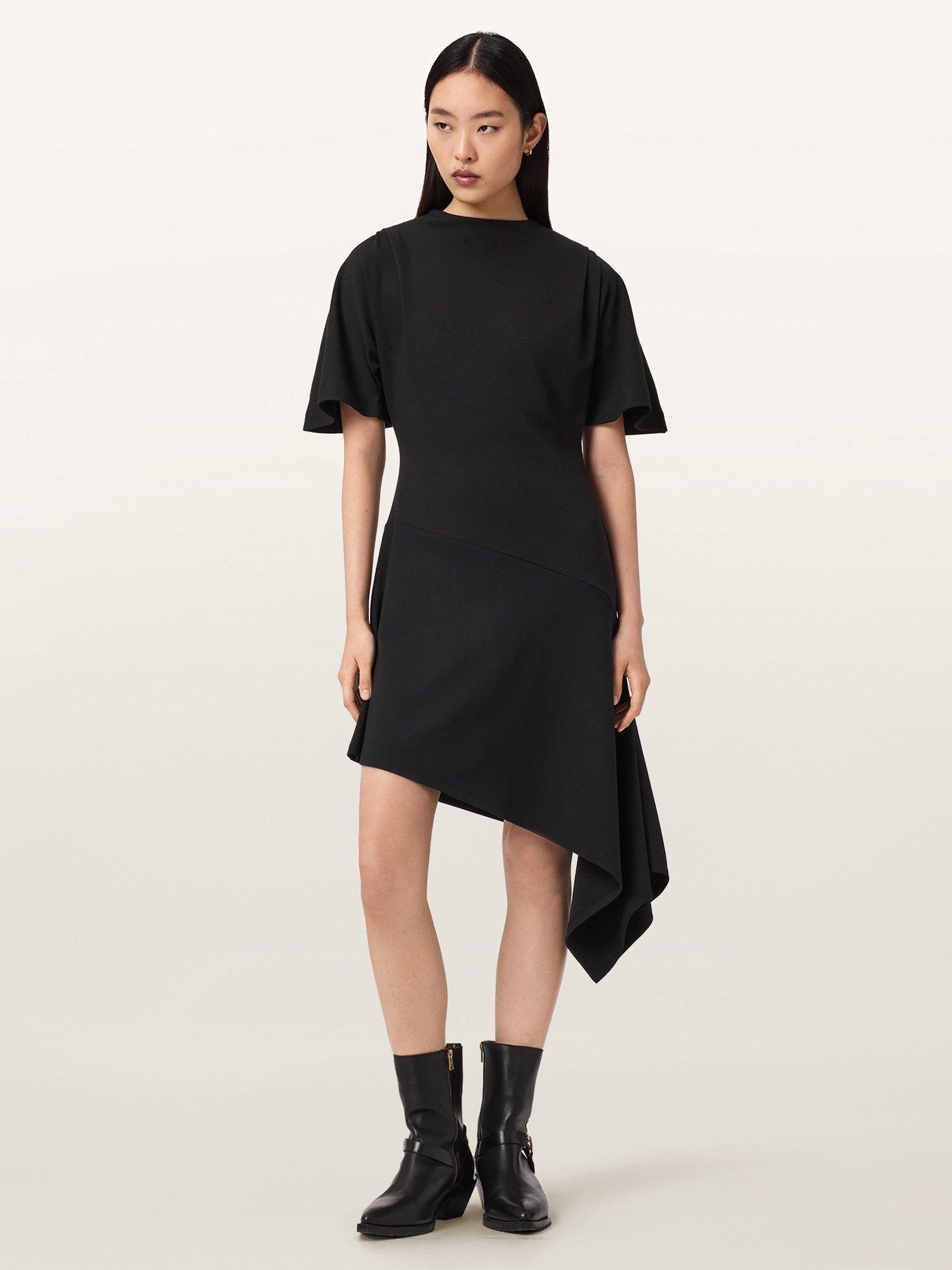 Image 1 of 5 of AllSaints Rosa Mini Dress - Black