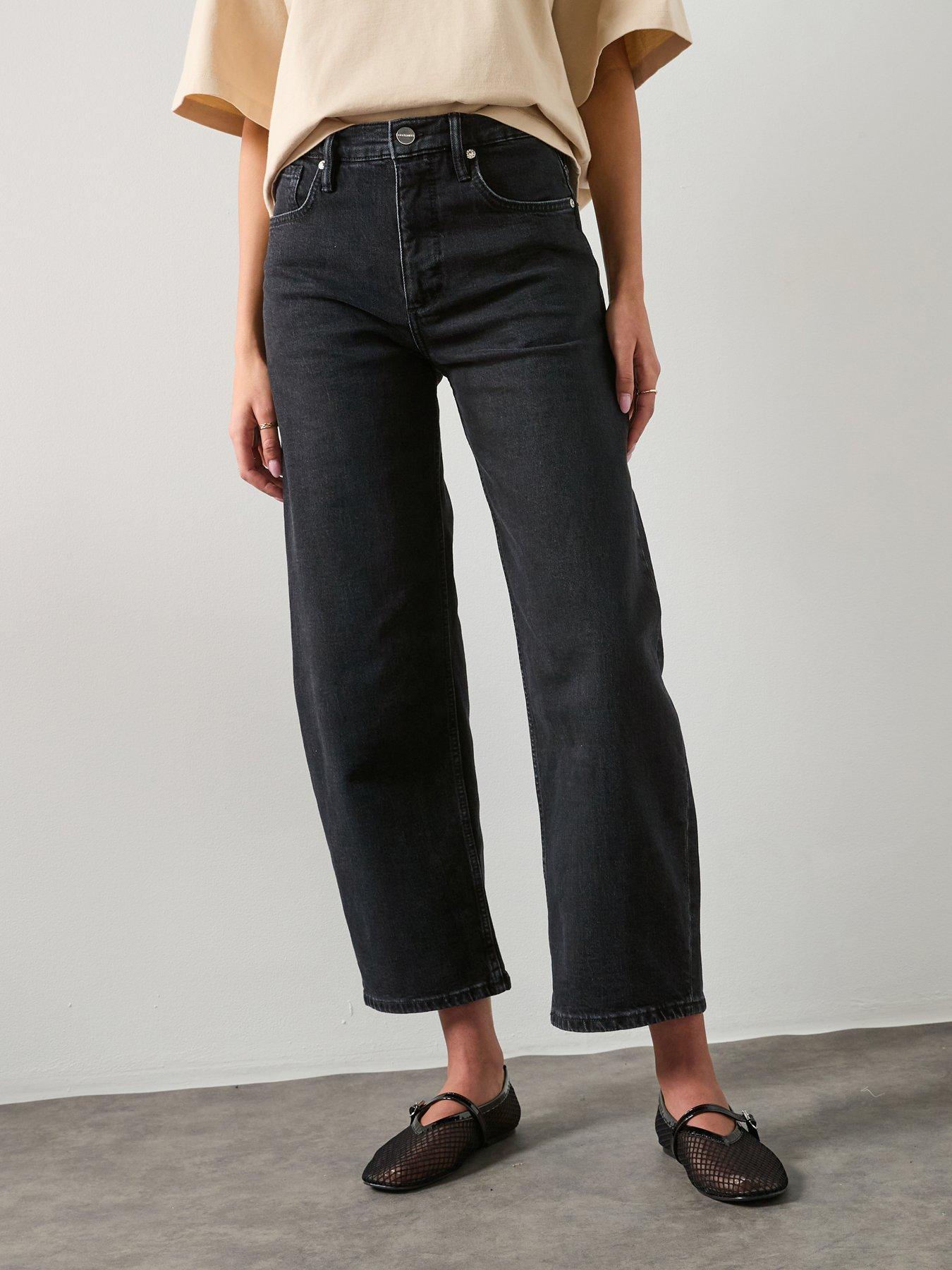AllSaints Sadie Barrel Leg Jeans - Washed Black