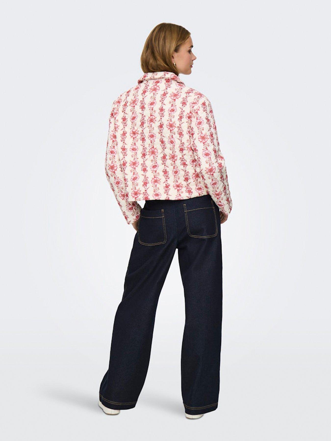 Image 2 of 5 of Only Floral Quilted Jacket - Cream