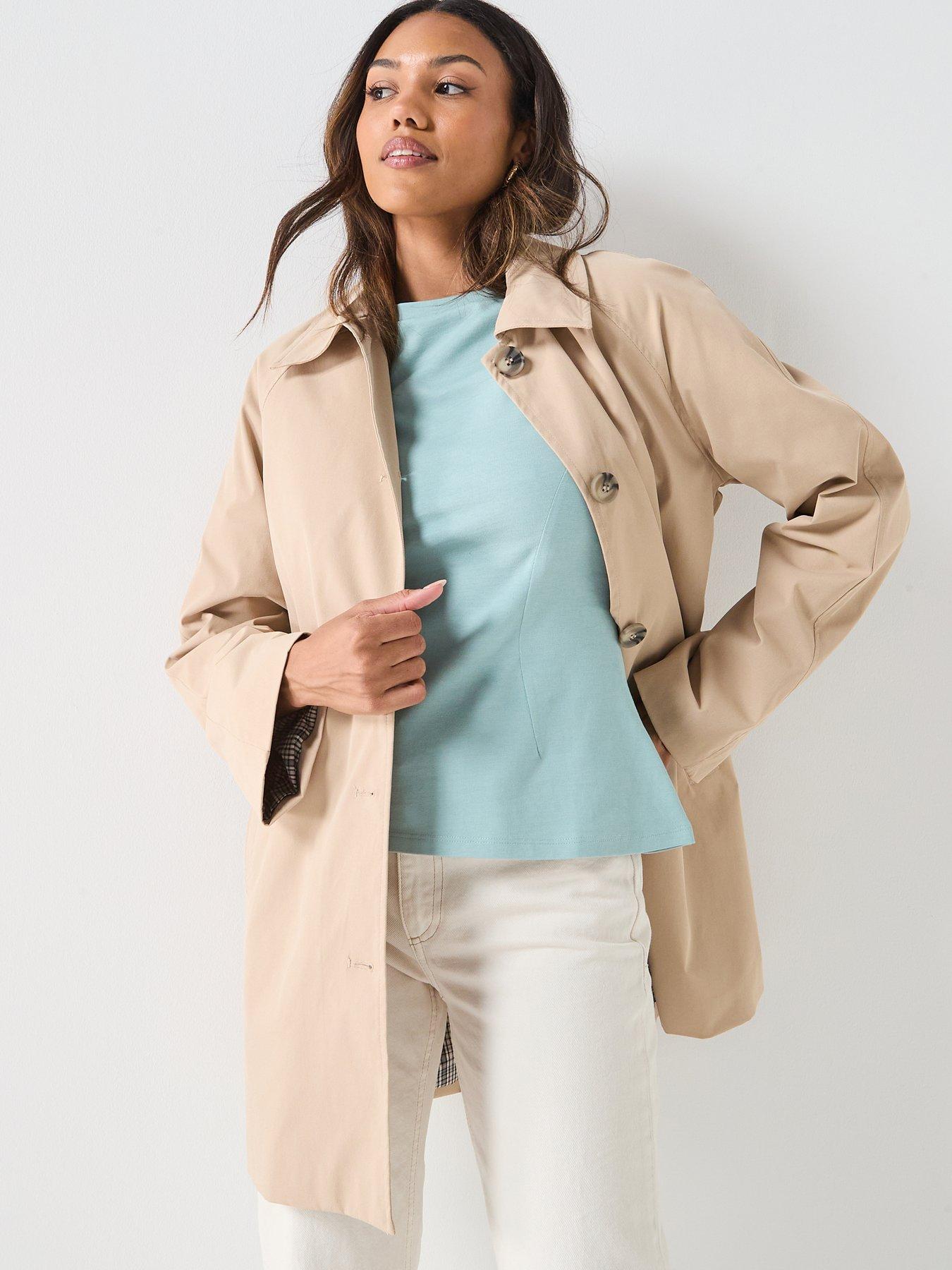 Only Orchid Straight Button Front Coat - Beige