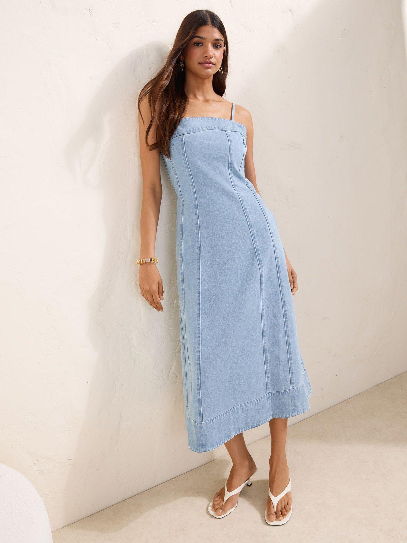 Friends Like These Bandeau Seamed Midi - Blue