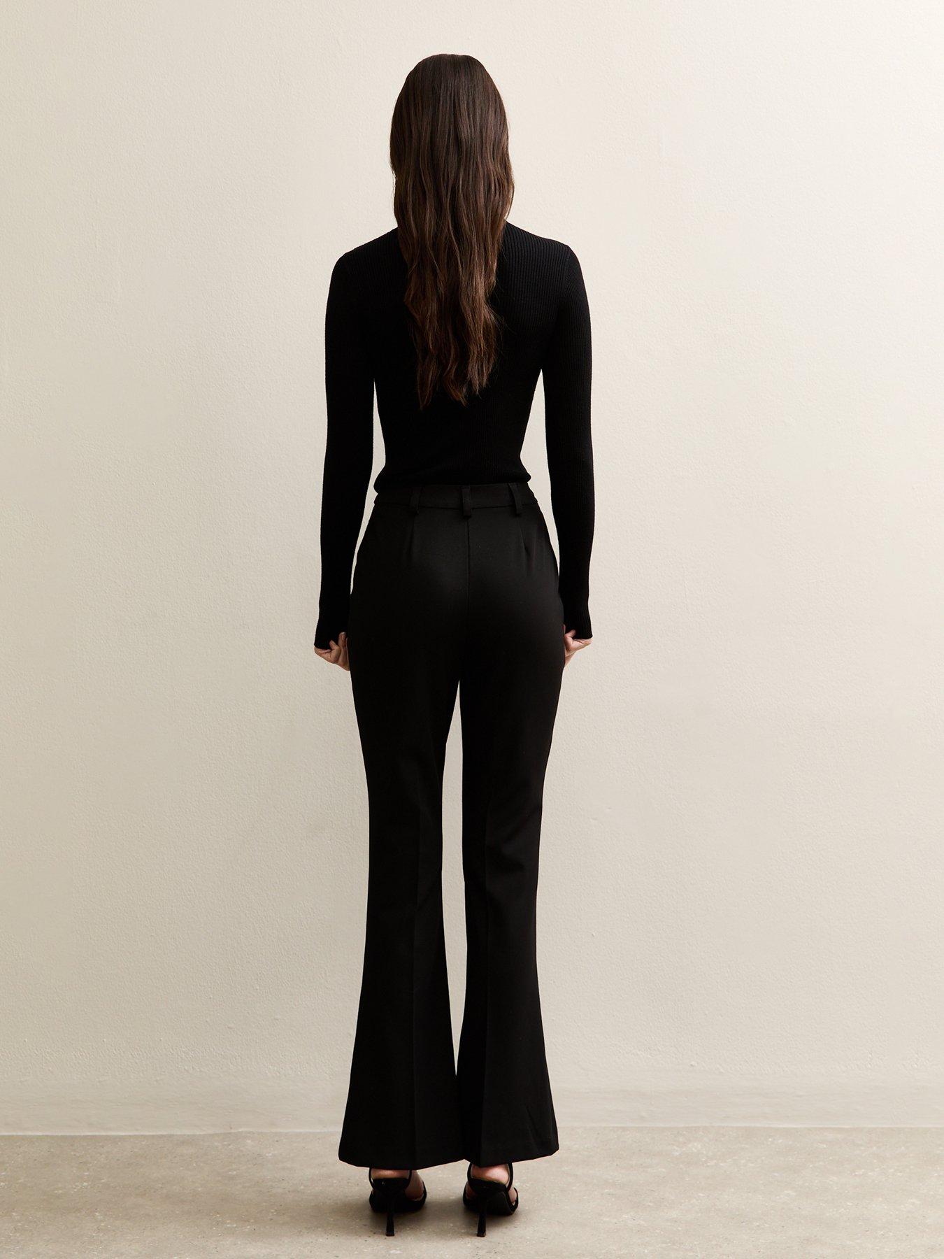 New Look Mid Waist Flared Trousers - Black