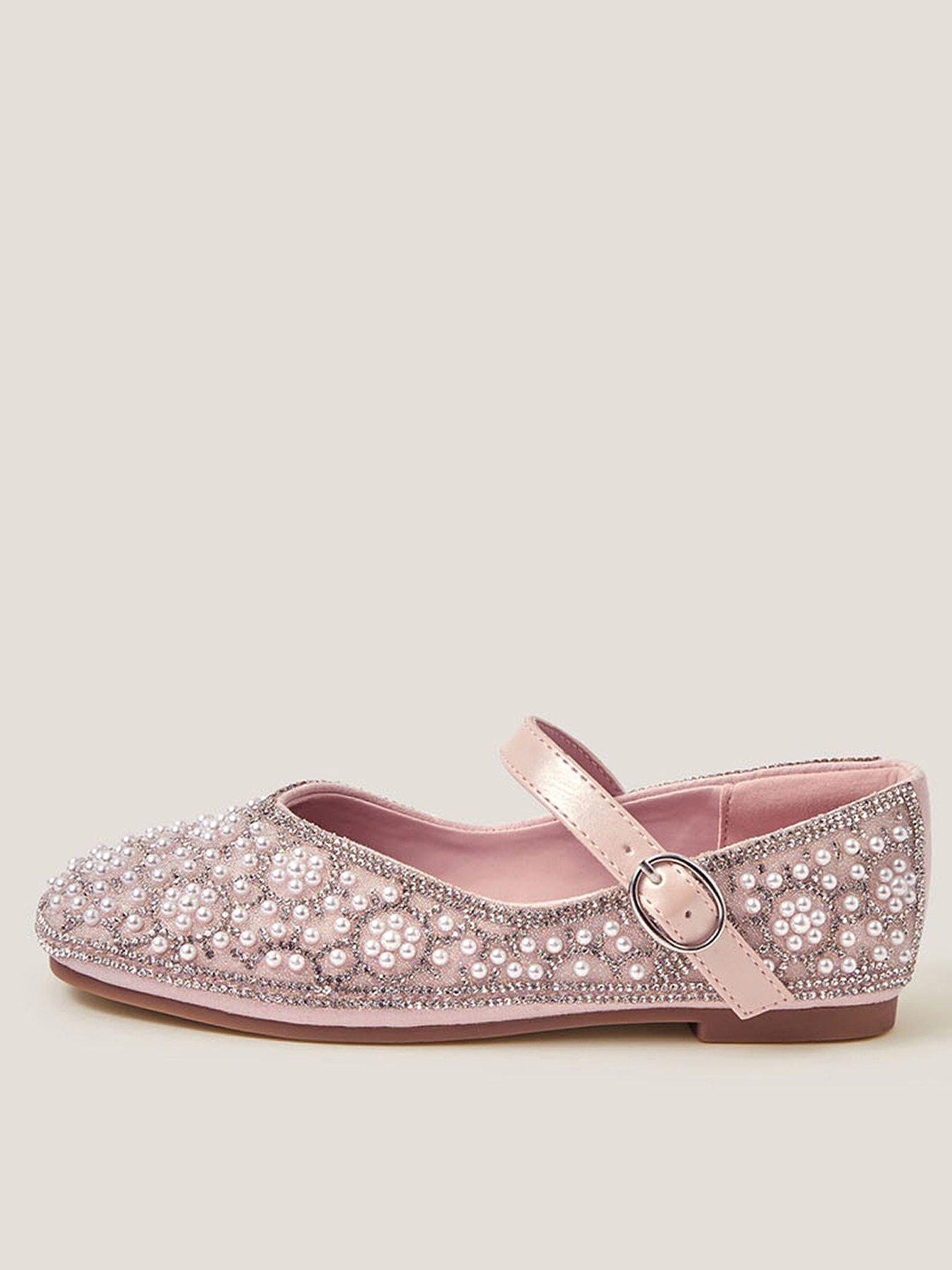 Monsoon Girls Bling Dazzle Ballerina Shoes - Pink