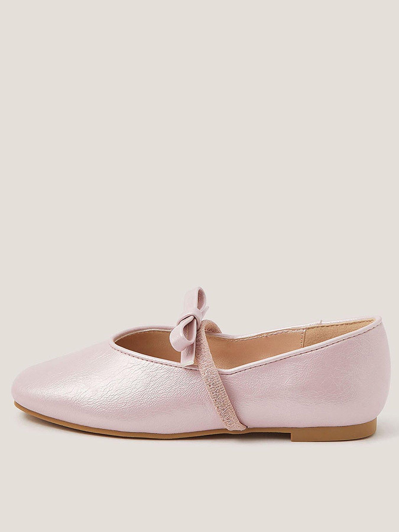 Monsoon Girls Patent Bow Flat Shoes - Pink