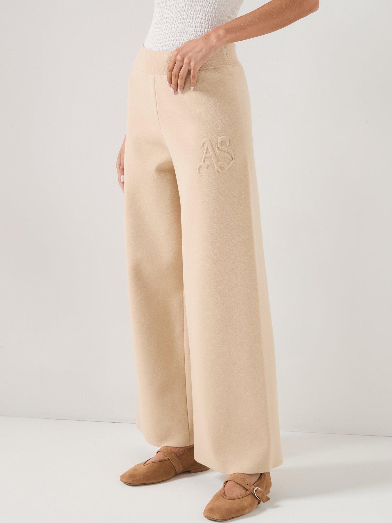 Image 1 of 5 of AllSaints Sonny Knit Trouser - Pebble White