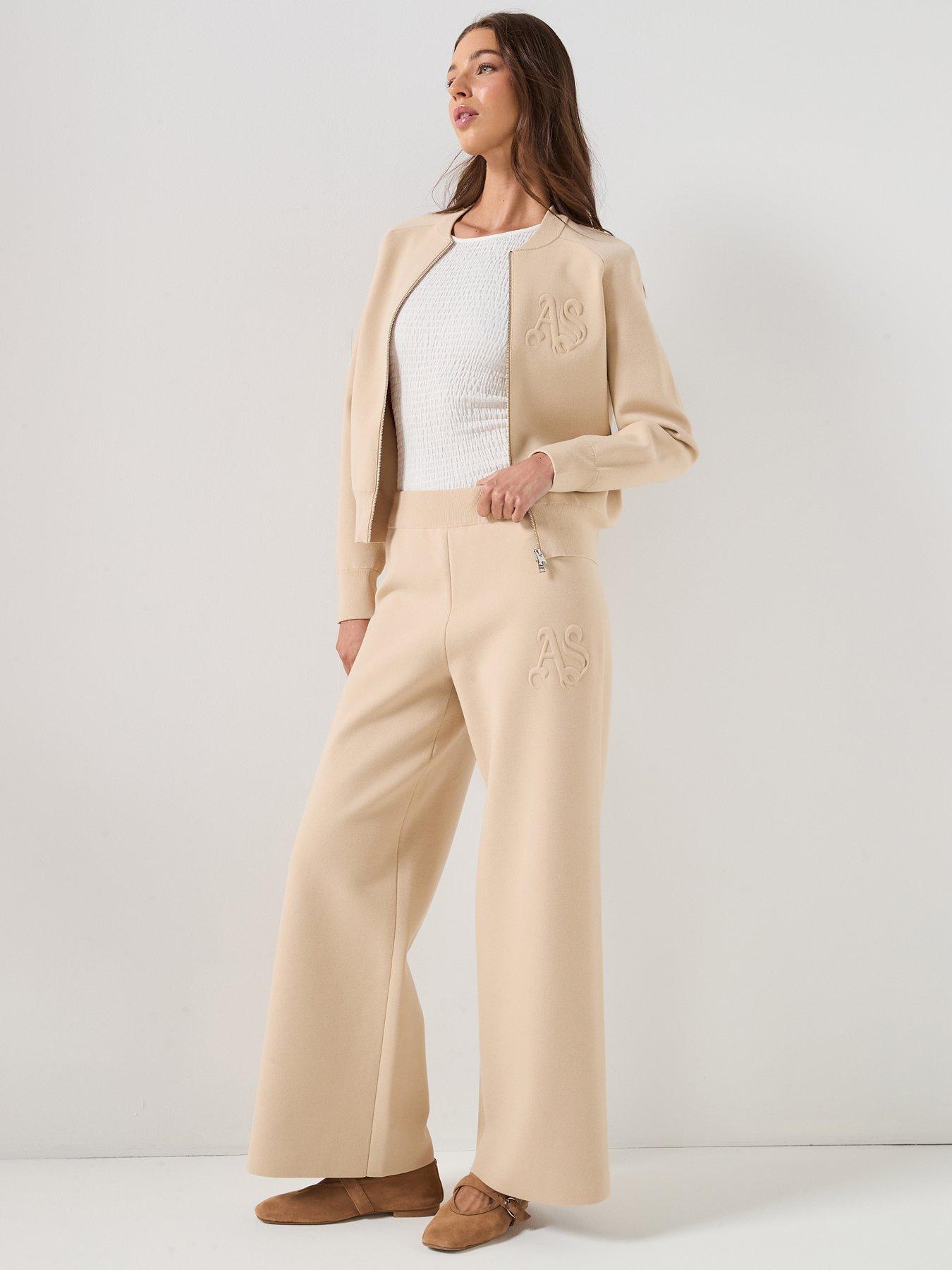 Image 3 of 5 of AllSaints Sonny Knit Trouser - Pebble White